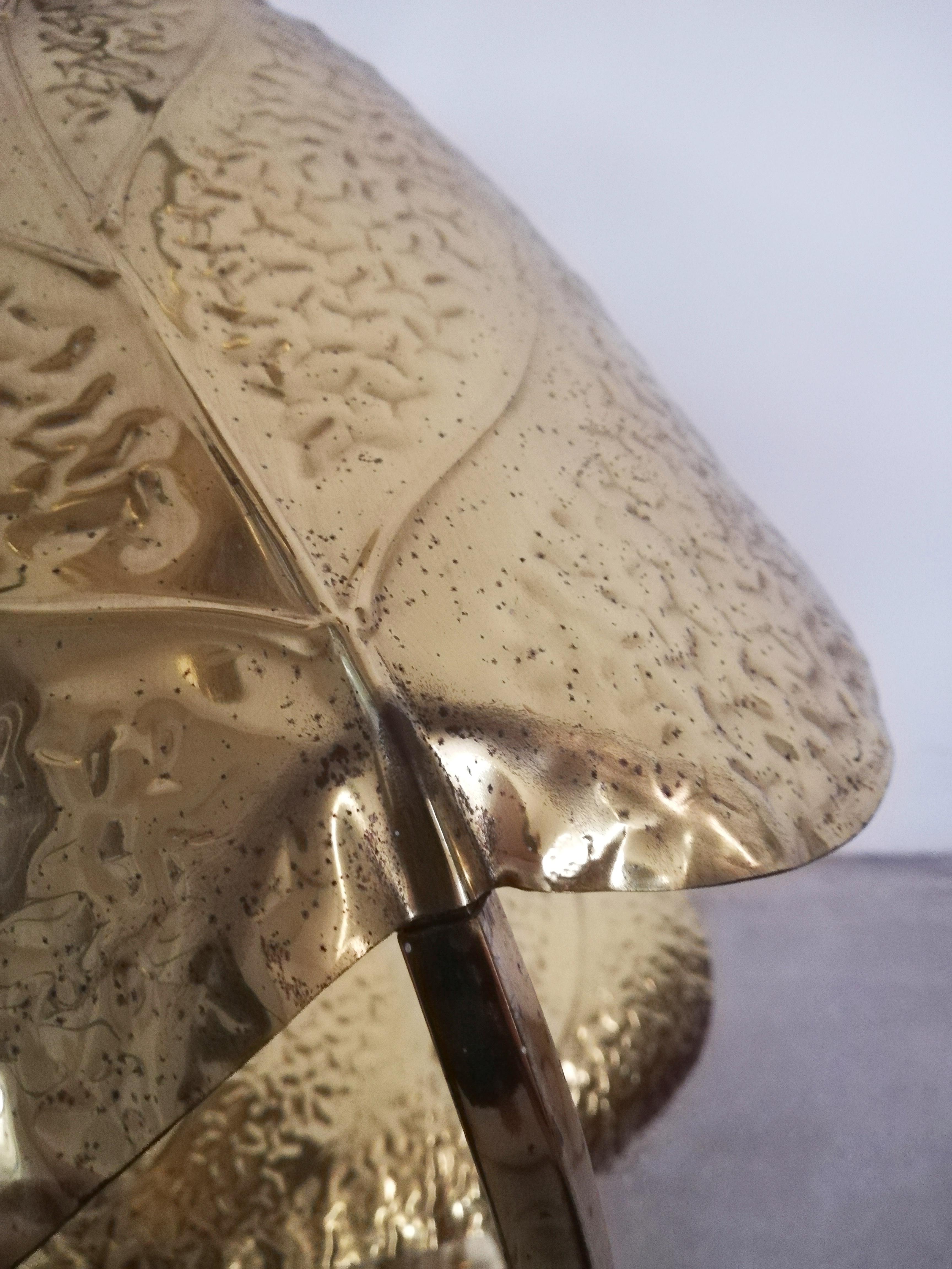 20th Century 1970s Floor Lamp with Large Brass Leaves by Carlo Giorgi for Bottega Gadda For Sale