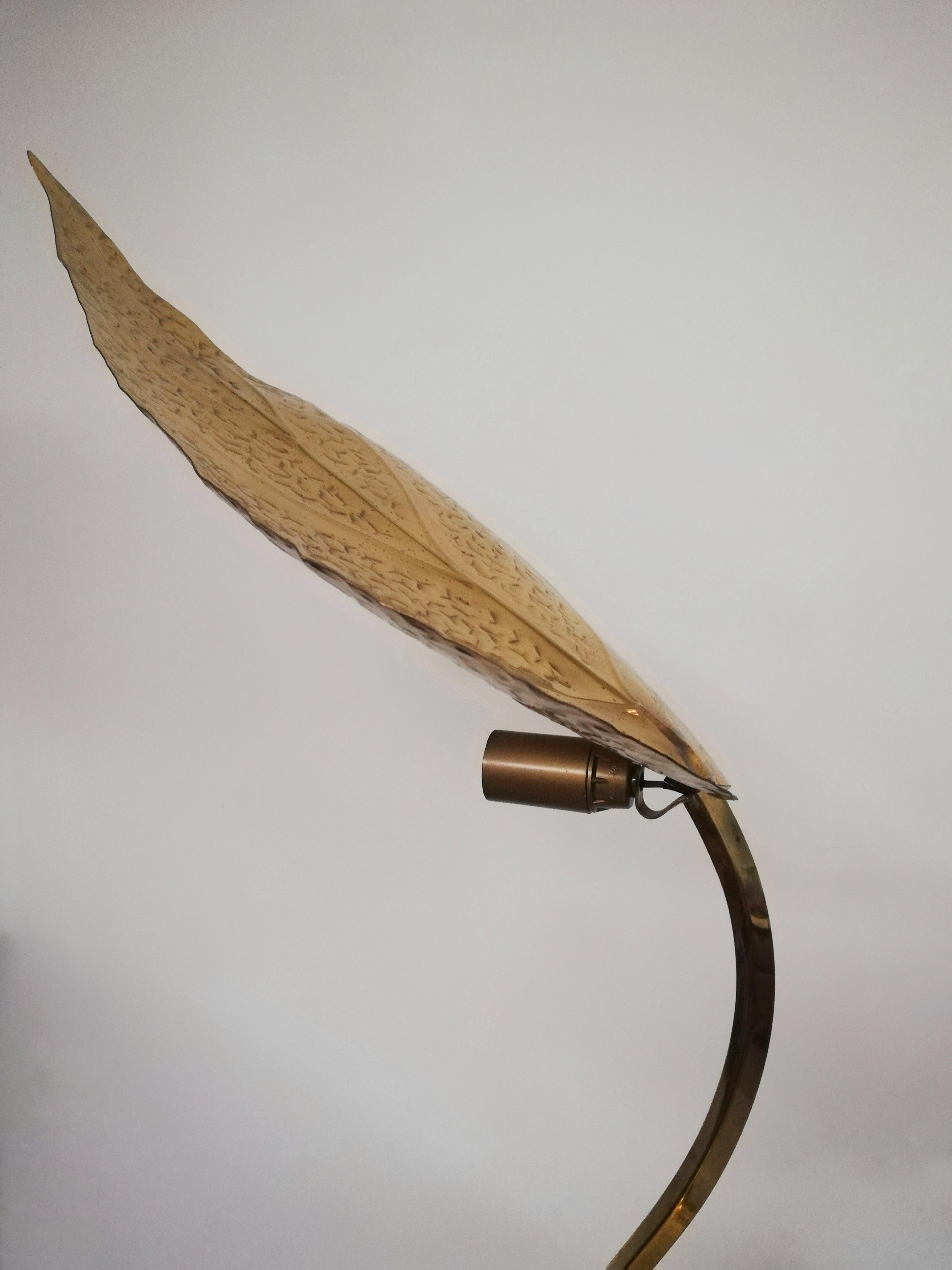 1970s Floor Lamp with Large Brass Leaves by Carlo Giorgi for Bottega Gadda For Sale 2