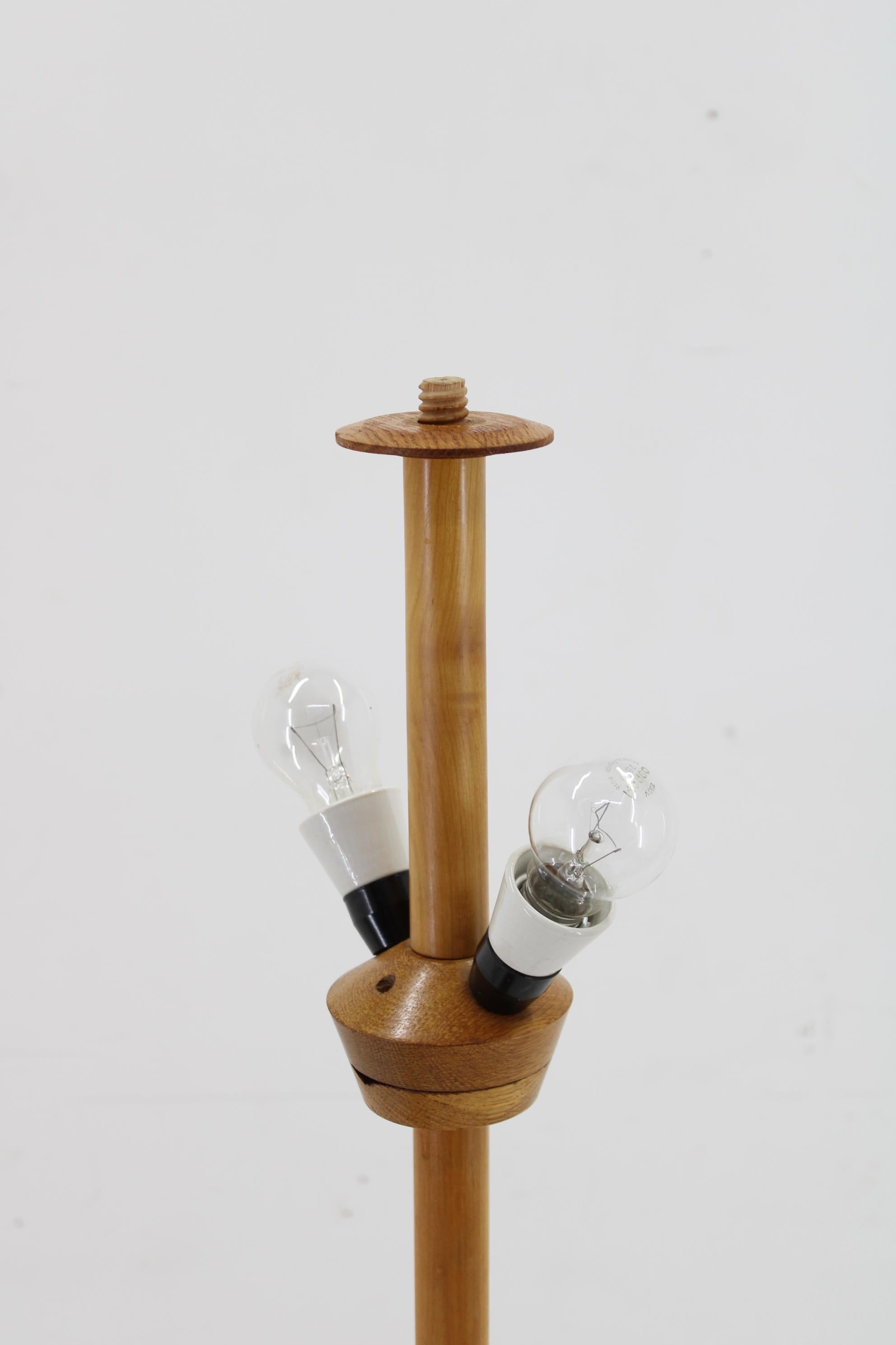 1970s Floor Lamp with Veneer Lamp Shade , Czechoslovakia 5