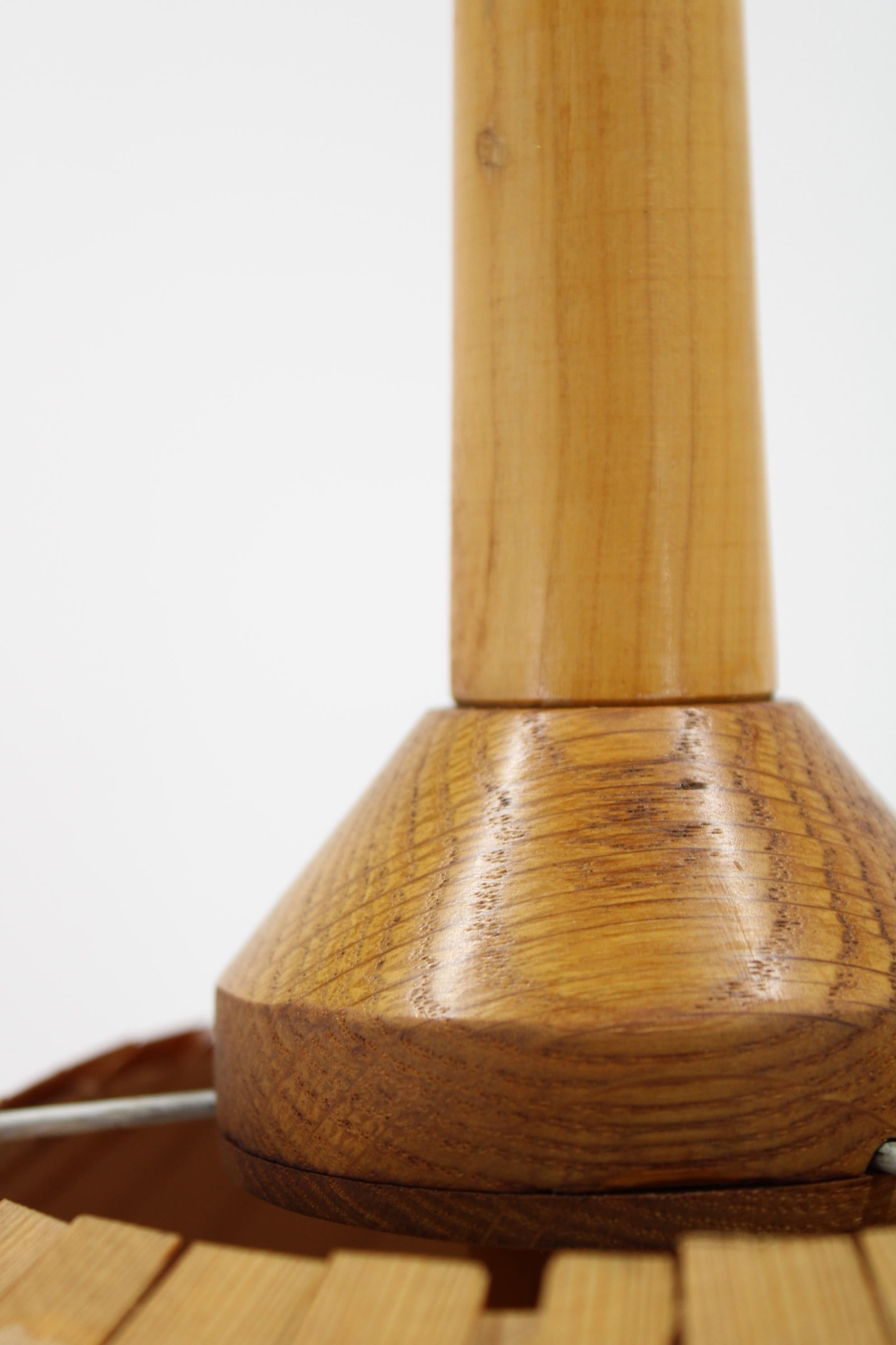 1970s Floor Lamp with Veneer Lamp Shade , Czechoslovakia 6