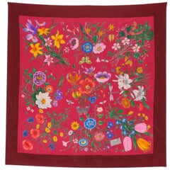 1970s "Flora" Gucci Silk Foulard