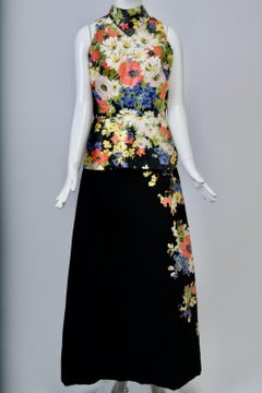 1970er Maxi-Ensemble mit Blumenmuster