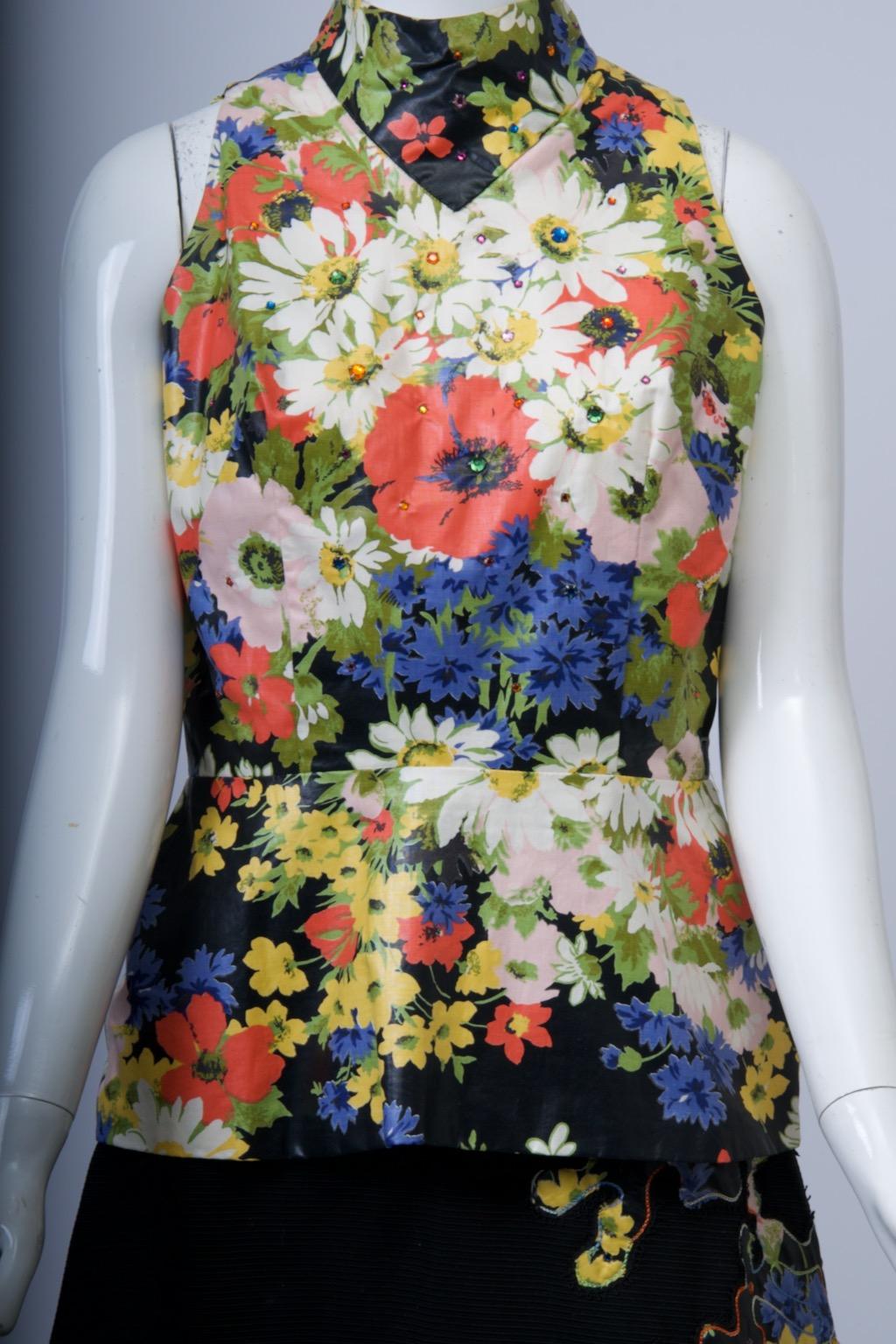 1970s Floral Maxi Ensemble In Excellent Condition For Sale In Alford, MA