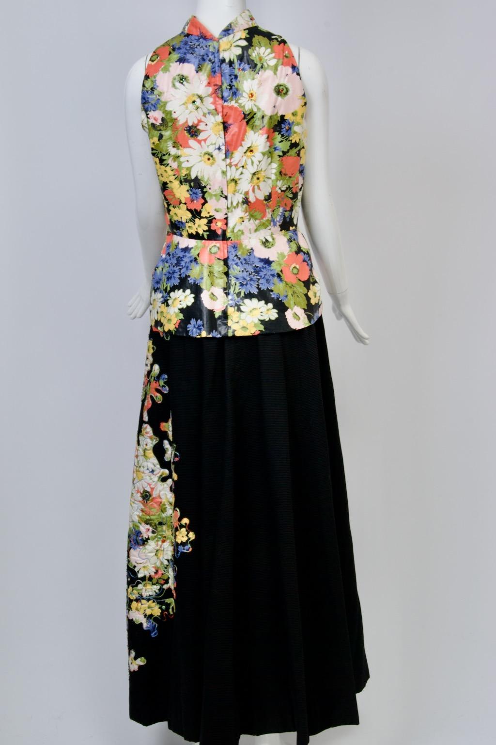 1970s Floral Maxi Ensemble For Sale 1