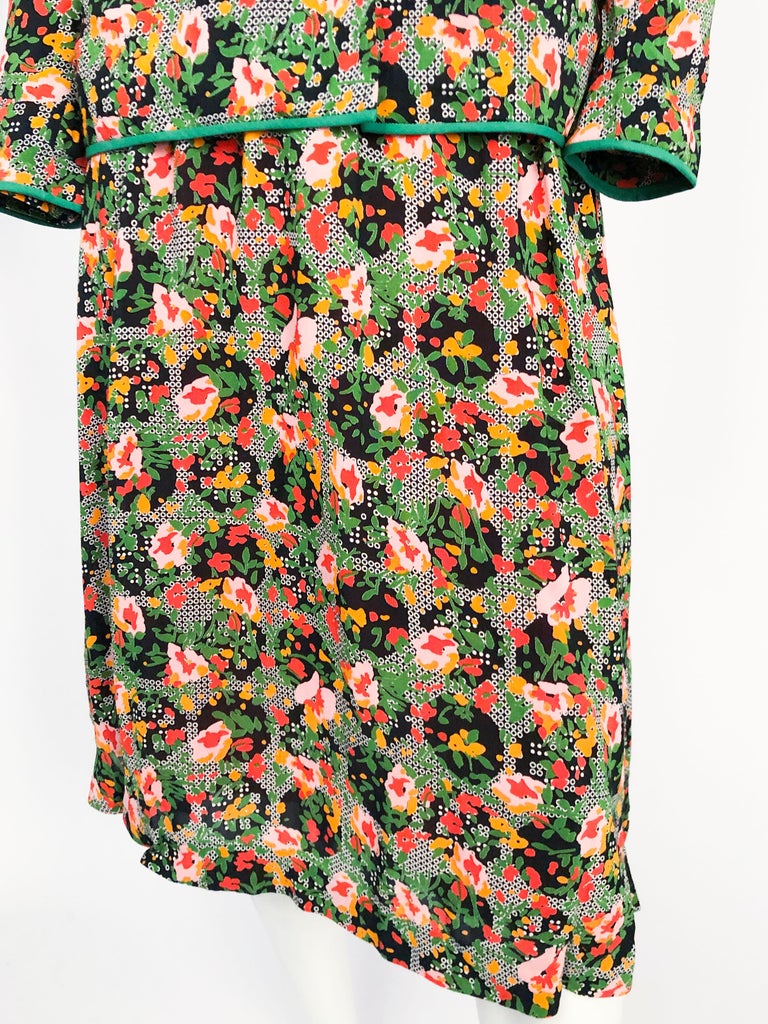 1970s Floral Printed Silk 4 Piece Set For Sale at 1stDibs