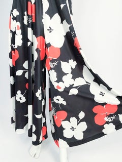 1970s Floral Printed Wide-legged Jumpsuit