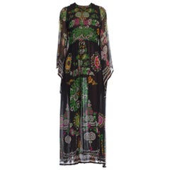 1970
s Floral Silk Chiffon Dress 1970
s Floral Silk Chiffon Dress