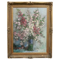 1970s Floral Still Llife, Oil on Canvas, signed by Theodore Major