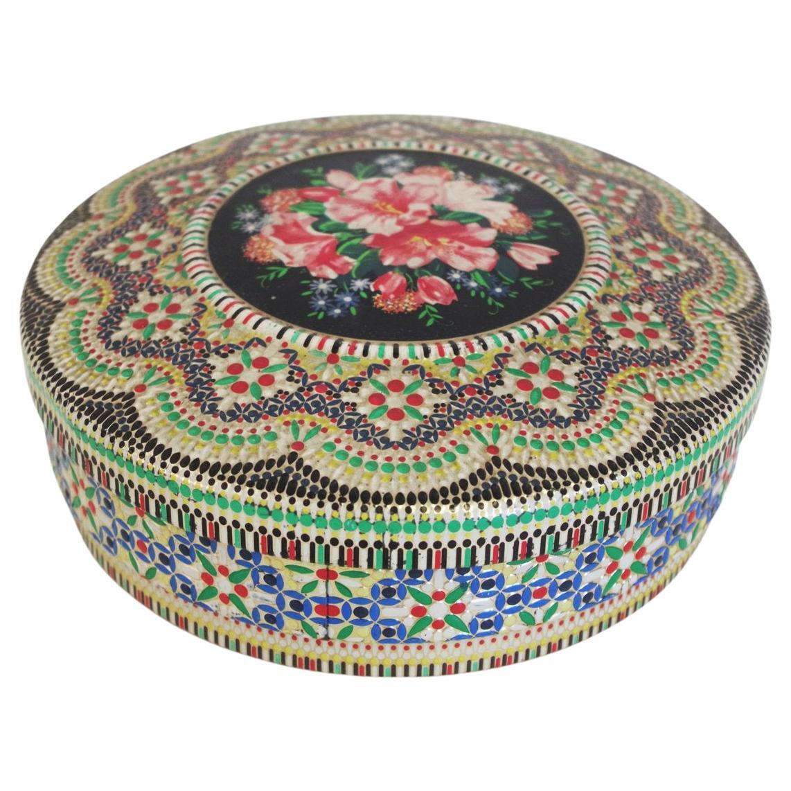 1970s Floral Tin Box - Vintage Charm for Storage or Décor