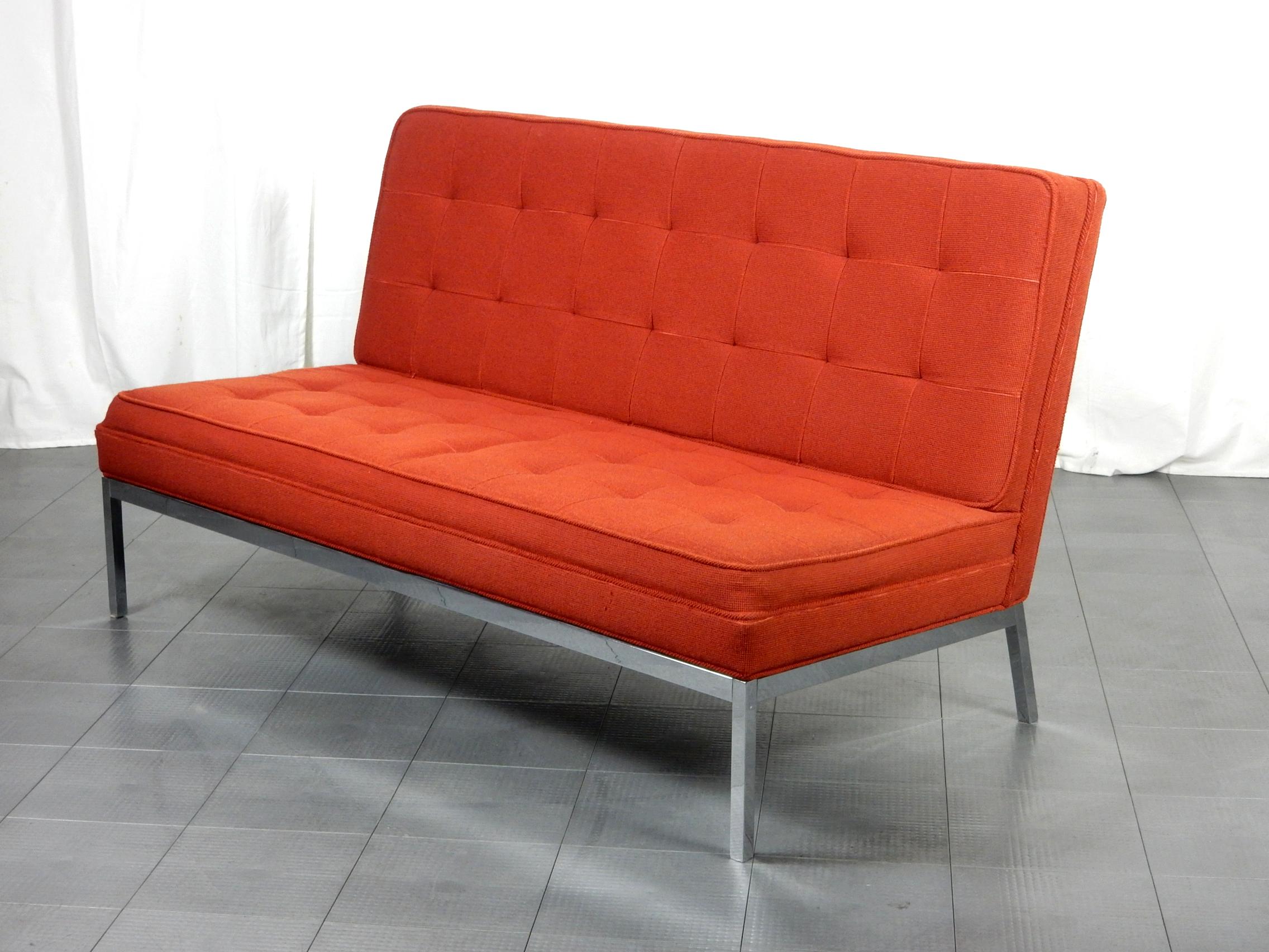 1970's Florence Knoll Armless Lounge Settee Sofa 3