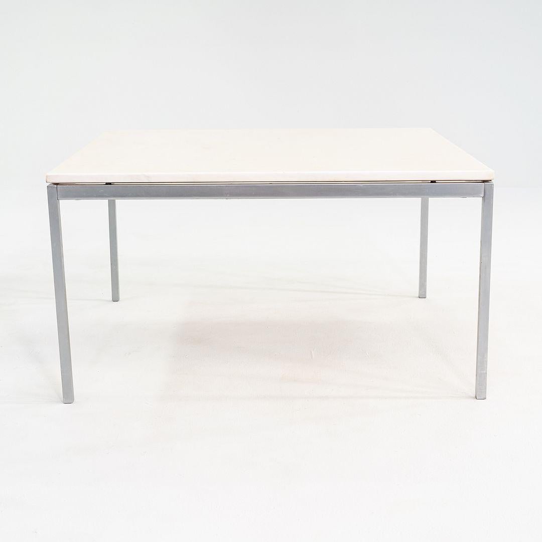 1970s Florence Knoll Coffee / End Table in Chromed Steel and White Marble 36
