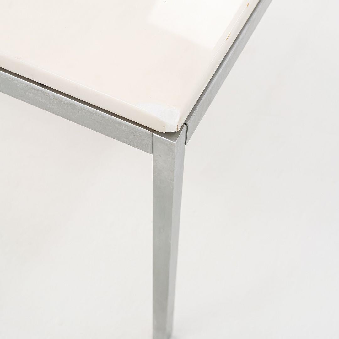 1970s Florence Knoll Coffee / End Table in Chromed Steel and White Marble 36