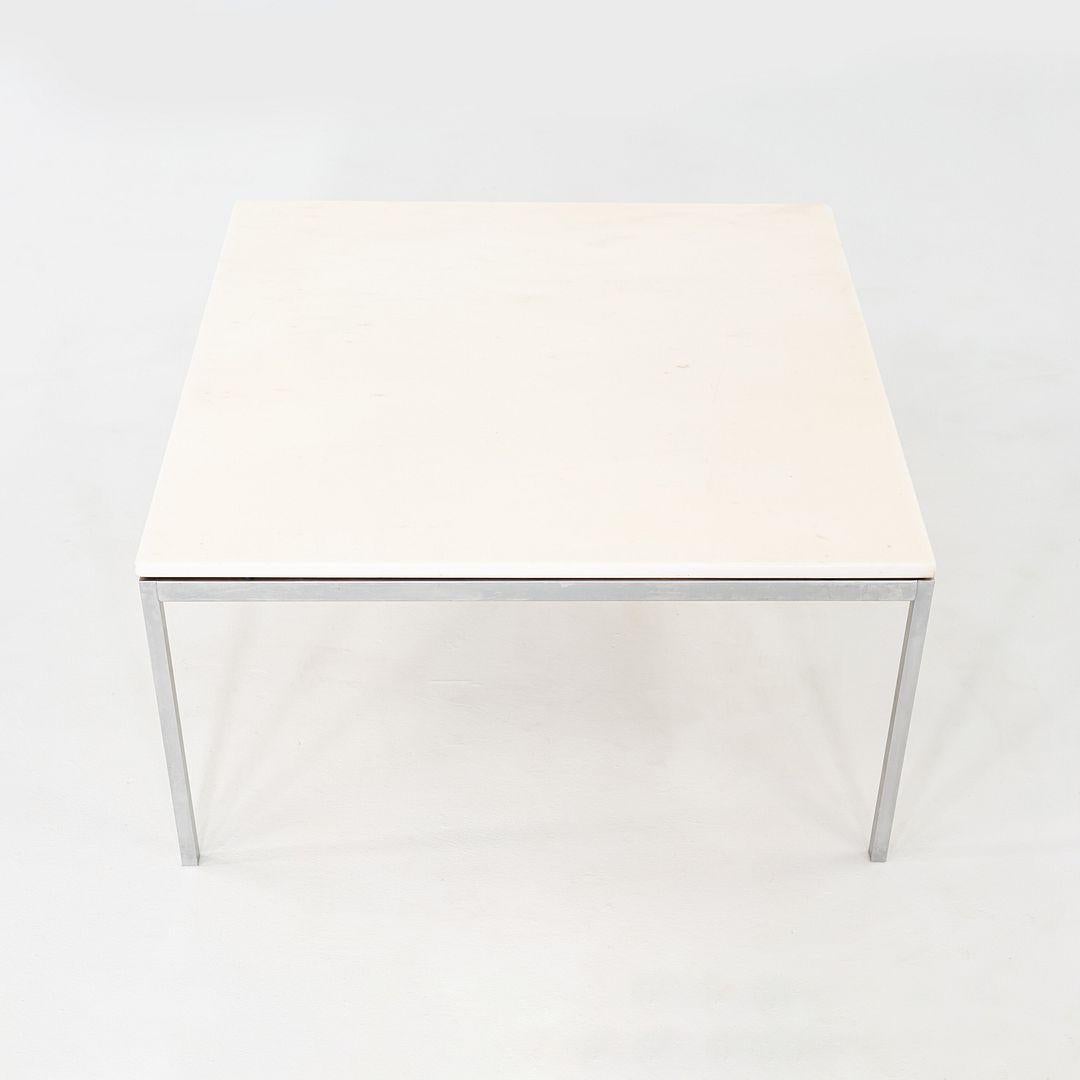 1970s Florence Knoll Coffee / End Table in Chromed Steel and White Marble 36
