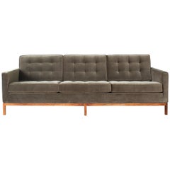 Vintage 1970s Florence Knoll Sofa on a Rosewood Base