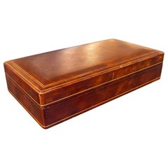 Boîte en cuir italien Florentine des années 1970 pour lettres ou documents