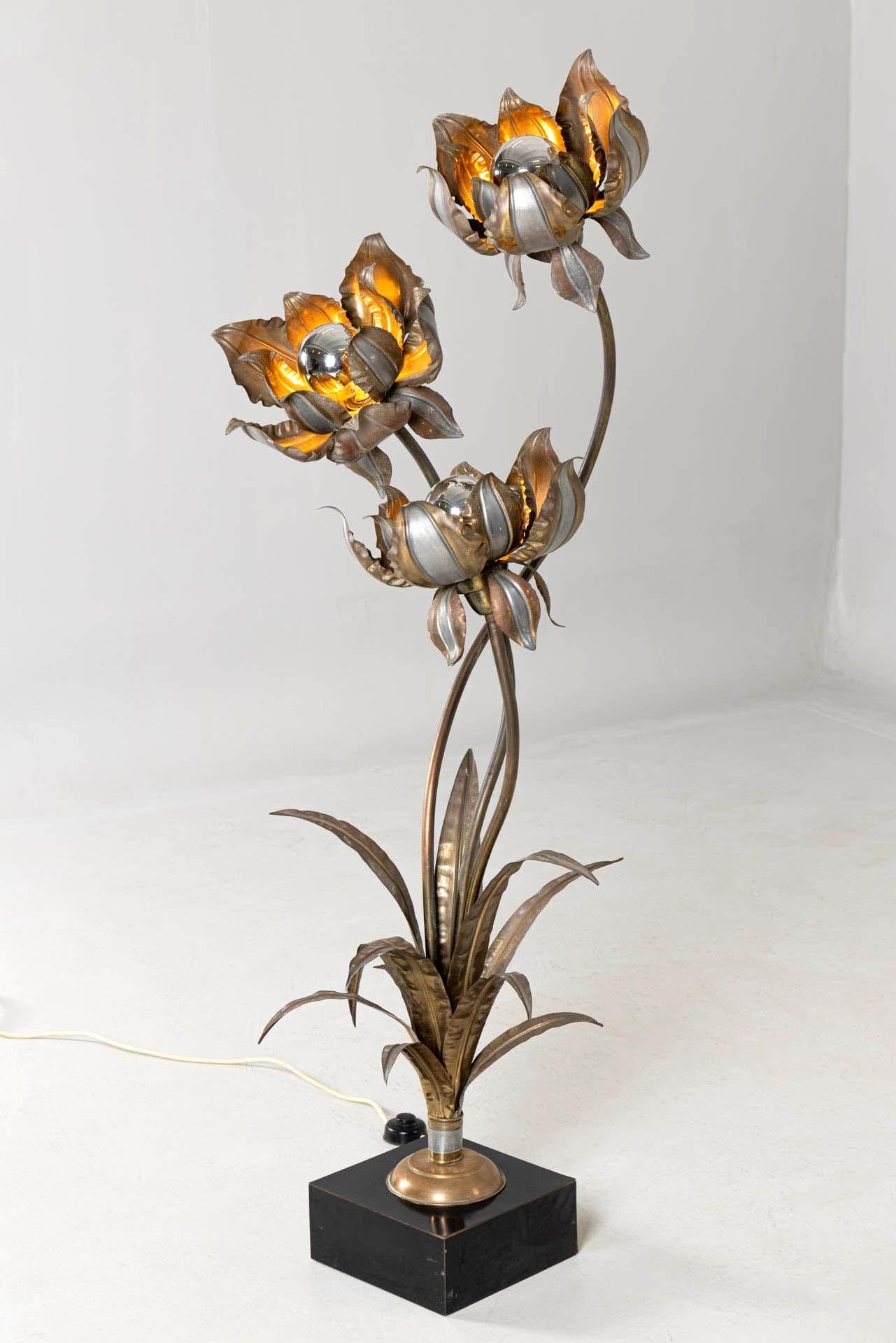 Late 20th Century 1970s Flower Floor Lamp, attributed to Henri Fernandez, France