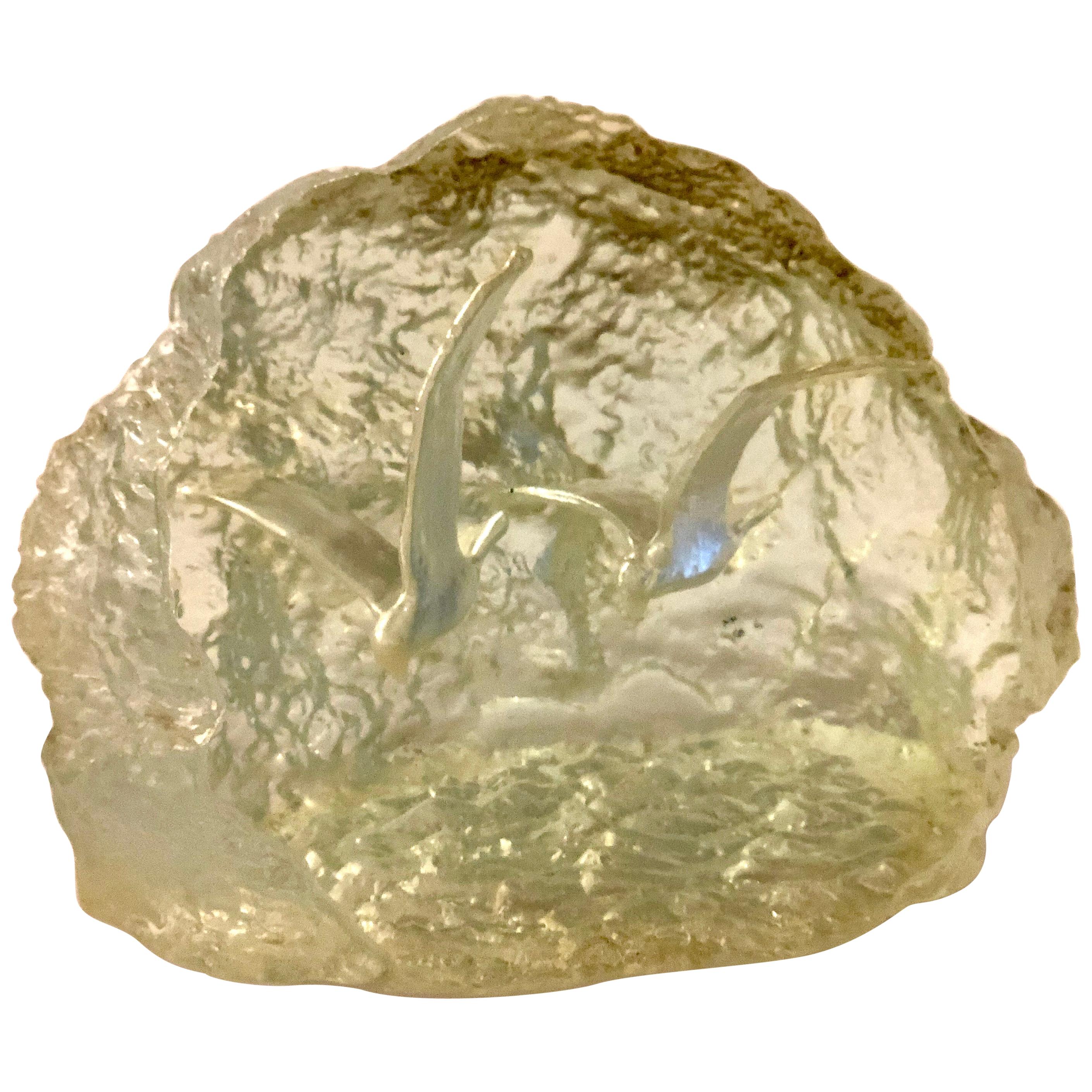 Scultura in lucite di uccelli volanti degli anni '70