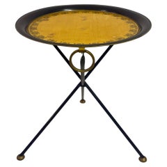 1970s Folding Metal Table in the Style of Christian Dior