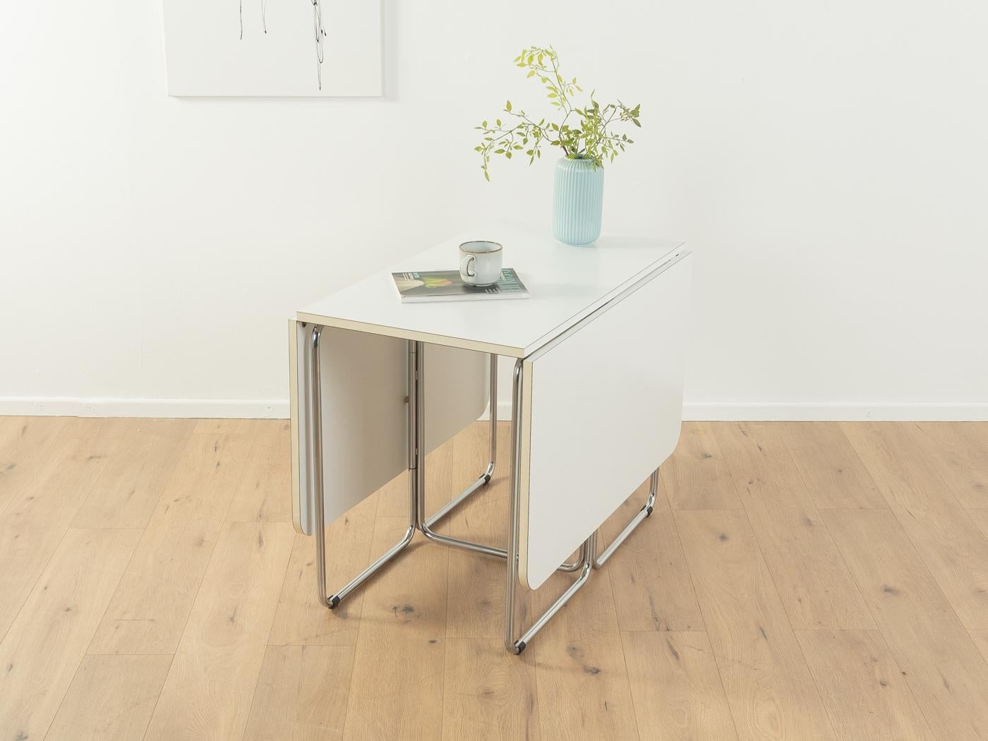 Steel 1970s folding table, Christian Taube, Läsko For Sale
