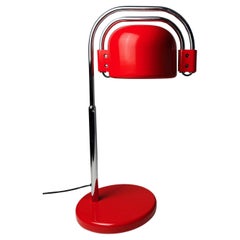 1970s Folding Table Lamp by Metalarte – Spanish Modernist Design in Bold Red
