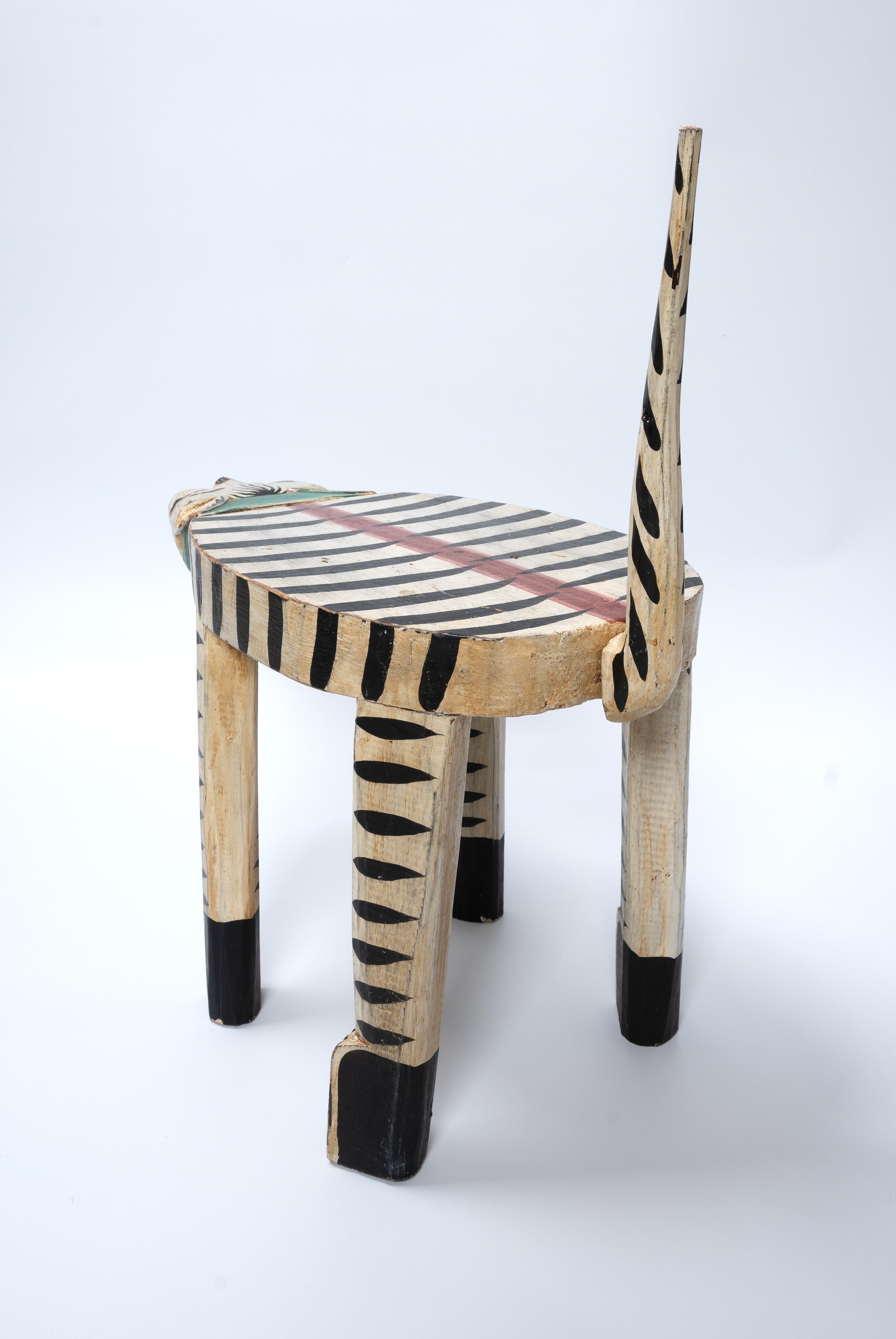 1970's Folk Art Wooden Cat Stool Side Table In Good Condition In London, GB