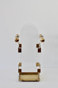 1970s Fontana Arte / Hollis Jones Style Lucite / Acrylic & Brass Umbrella Stand
