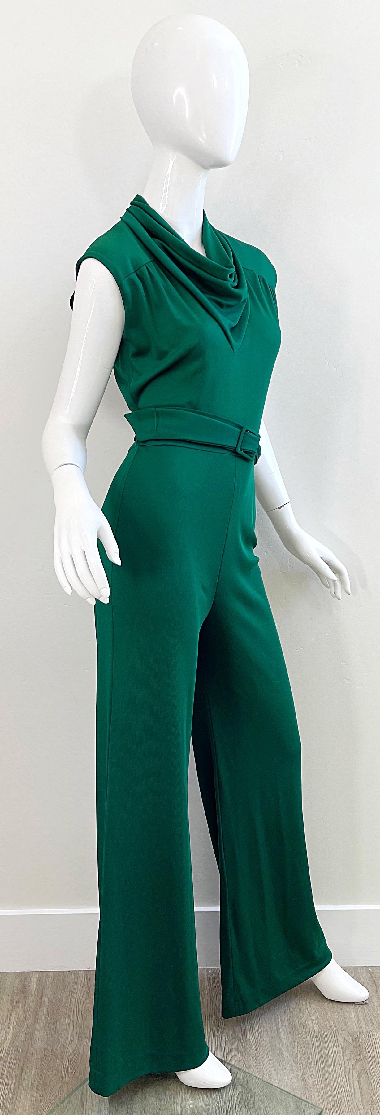 green flare jumpsuit