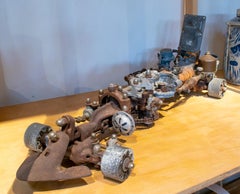 1970s Formula 1 Car Sculpture Made with Assorted Old Mechanical Metal Pieces