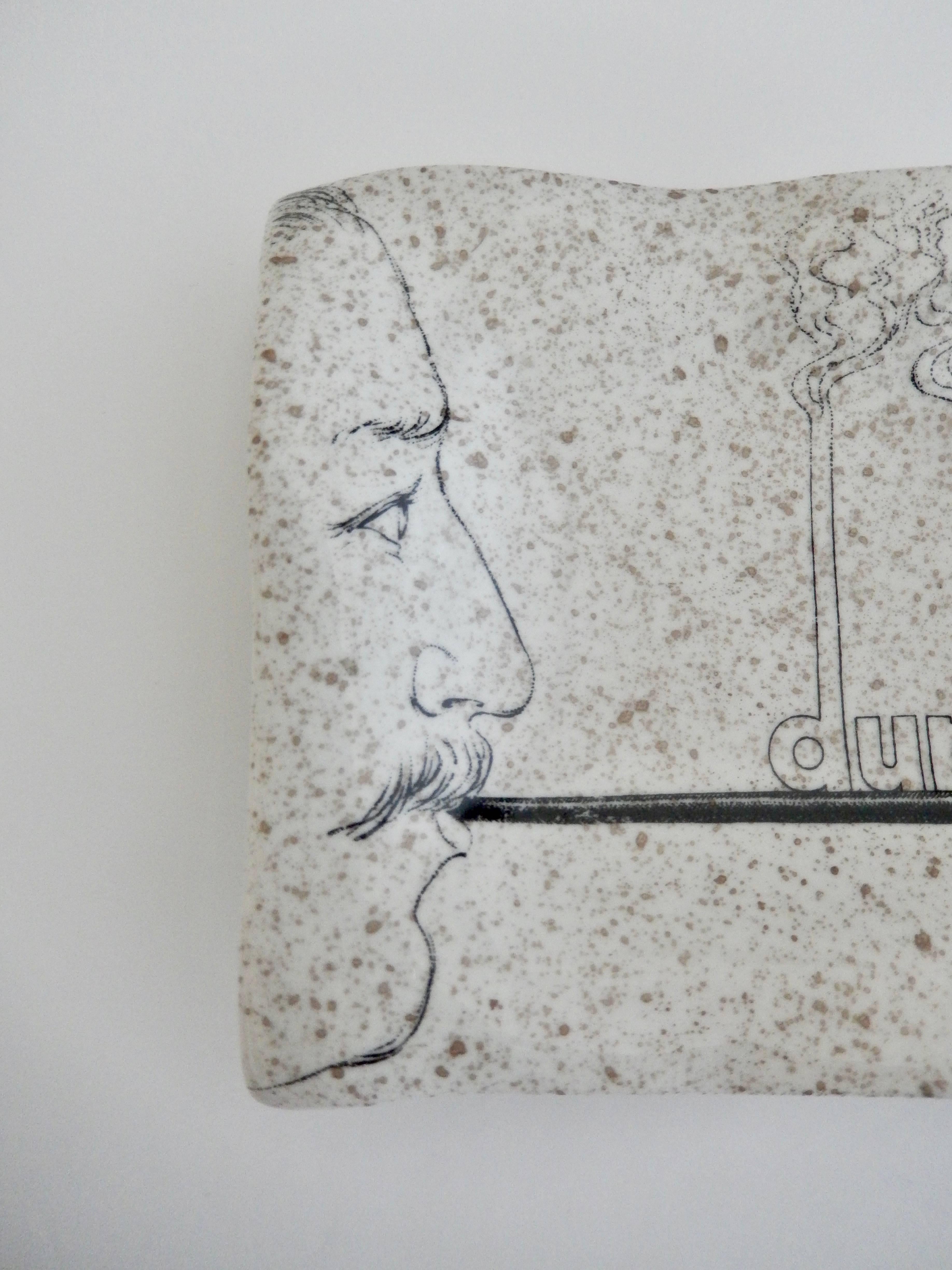Modern 1970s Fornasetti Self-Portrait Tray for Dunhill