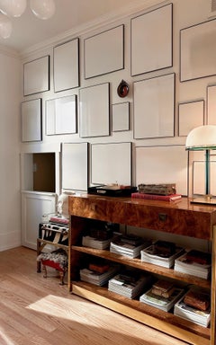 1970s Founders Burl Wood & Brass Console