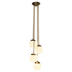 Pendentif italien à quatre lumières des années 1970