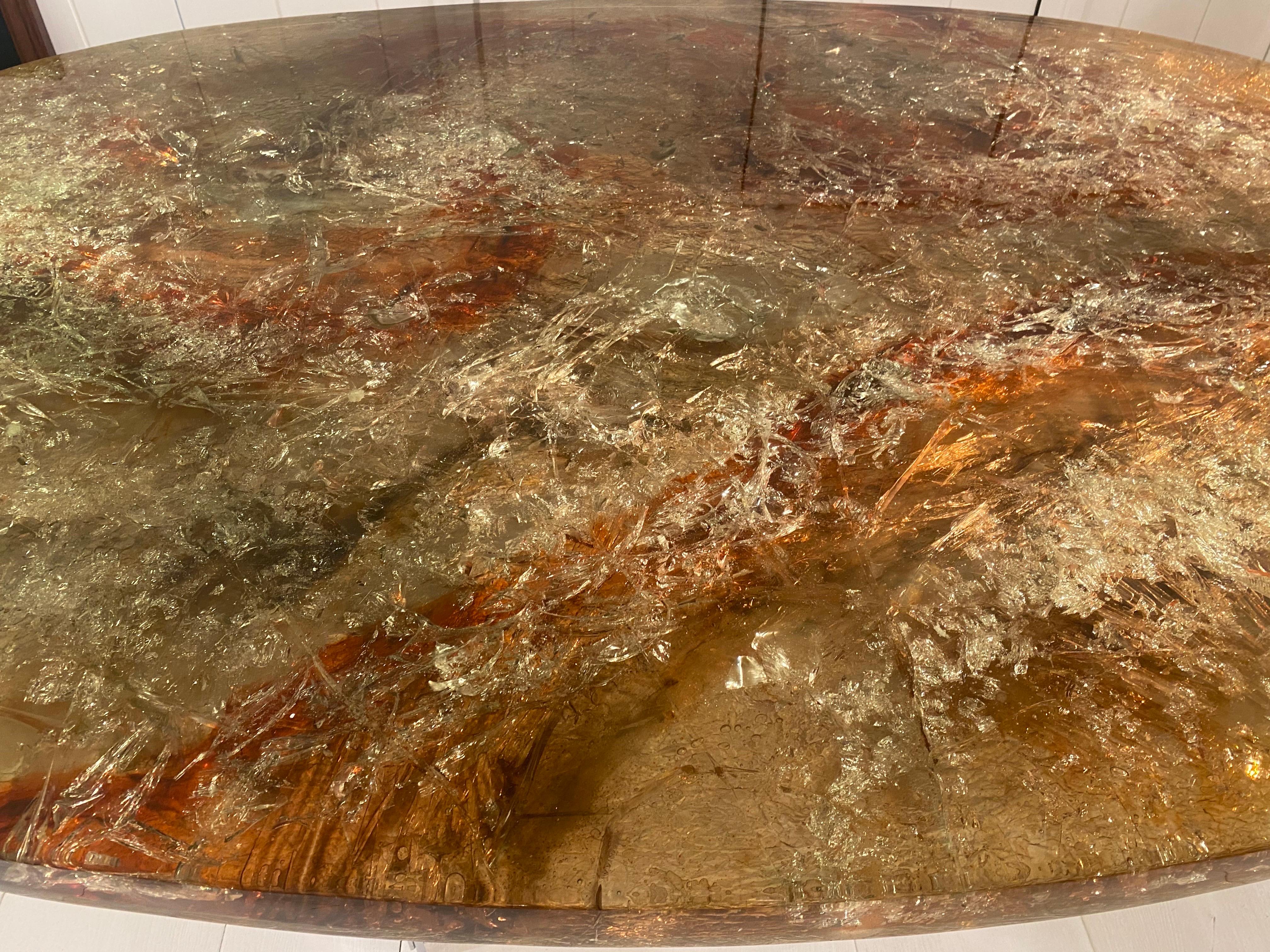1970S Fractal Resin Table By Gilles Charbin 5