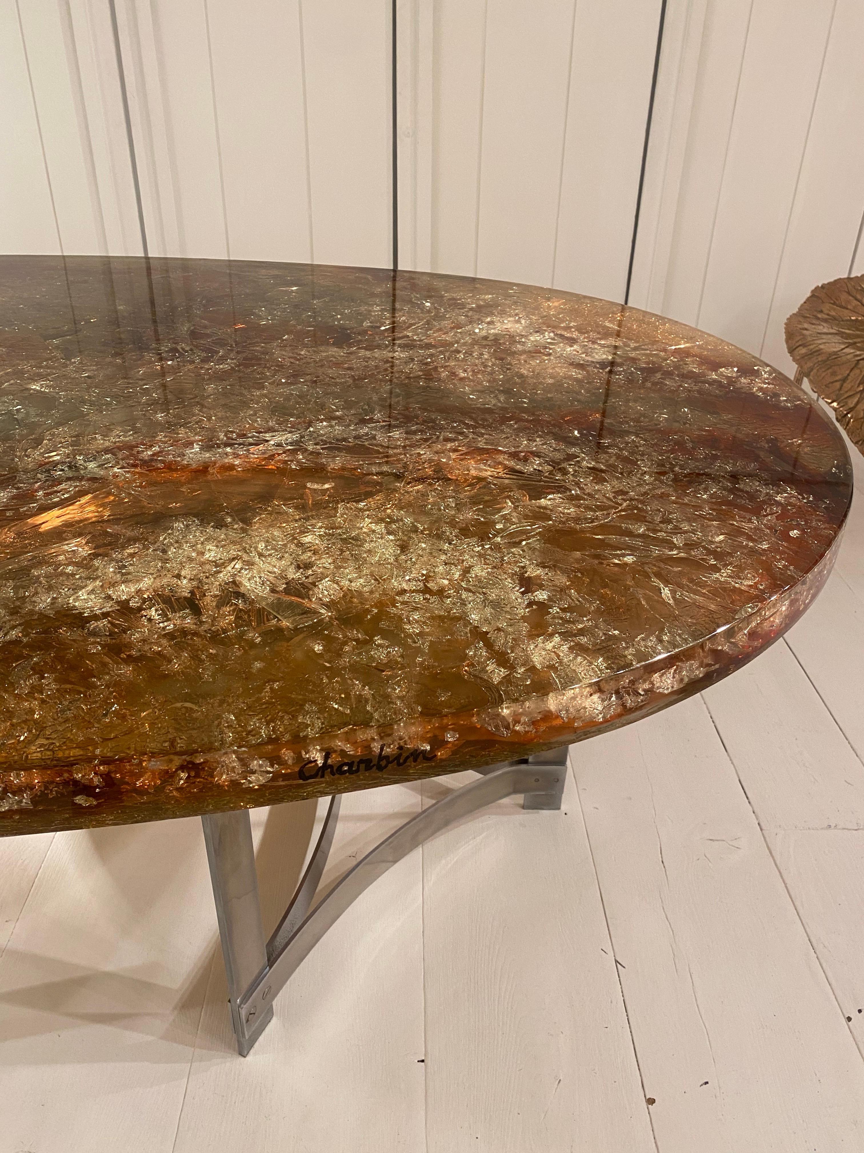 1970S Fractal Resin Table By Gilles Charbin 6