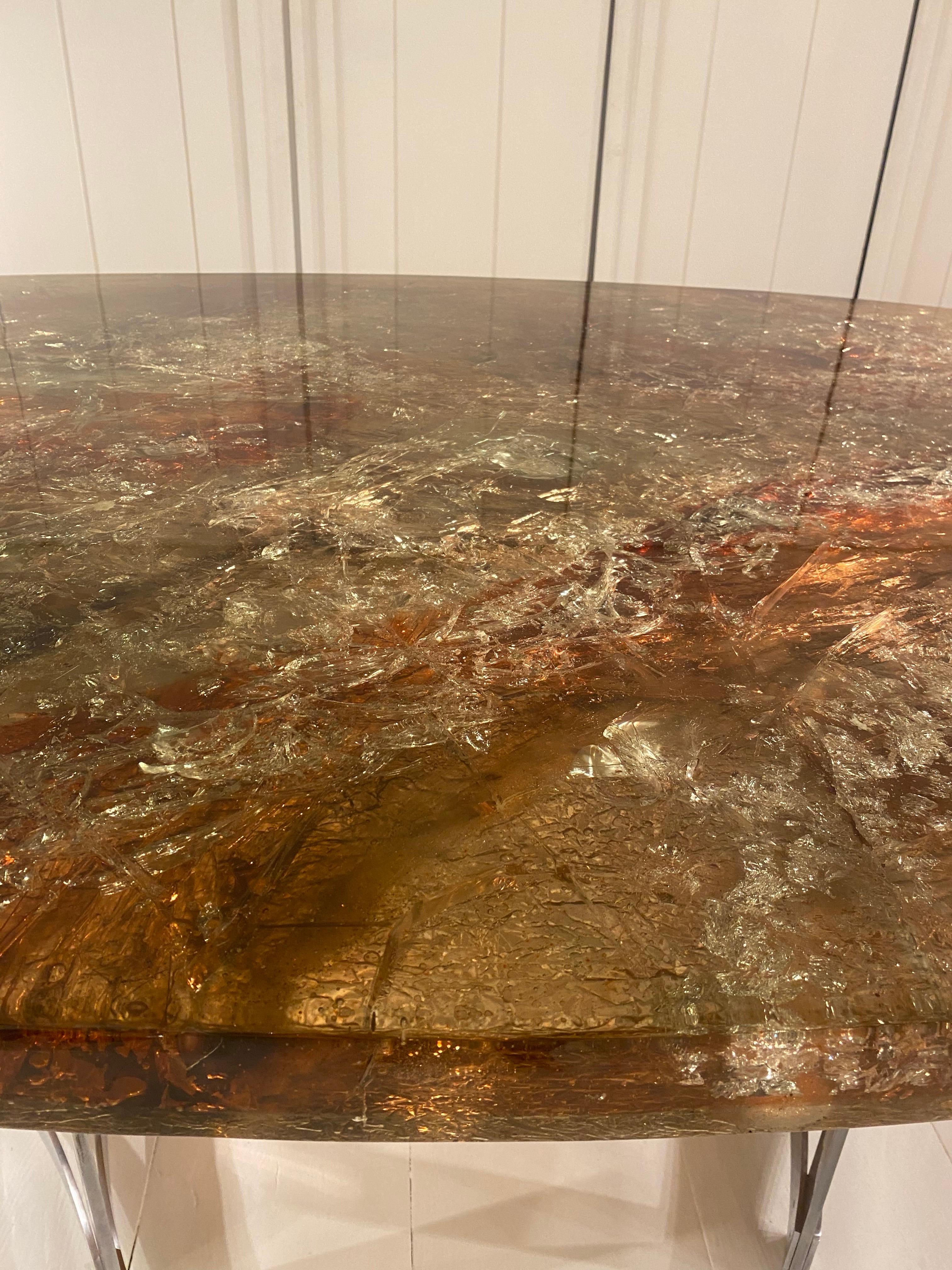 1970S Fractal Resin Table By Gilles Charbin 11