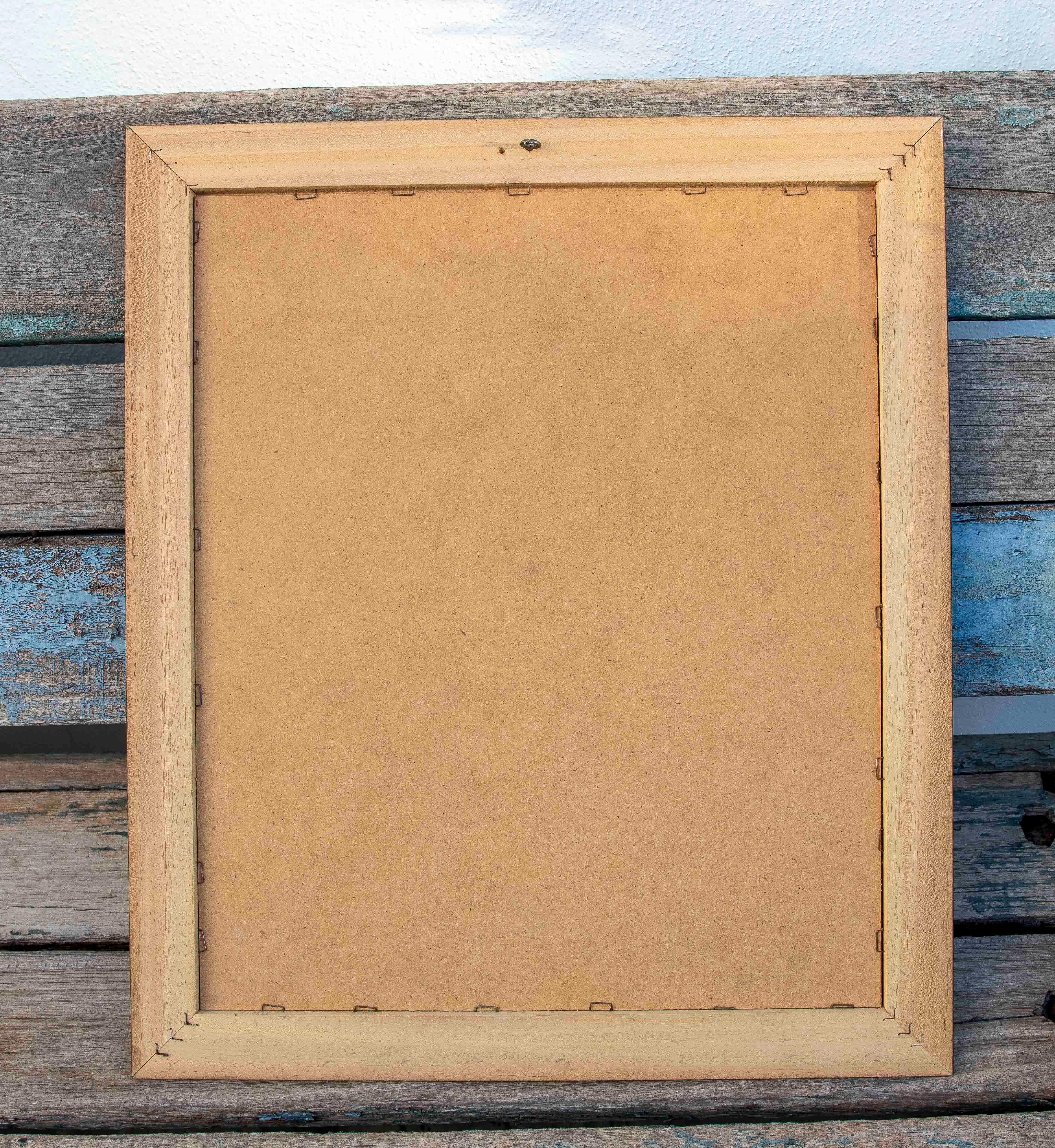 Gerahmtes Gemälde mit grünem Papagei-Gravurtechnik auf Leinwand, signiert, 1970er Jahre. im Angebot 4
