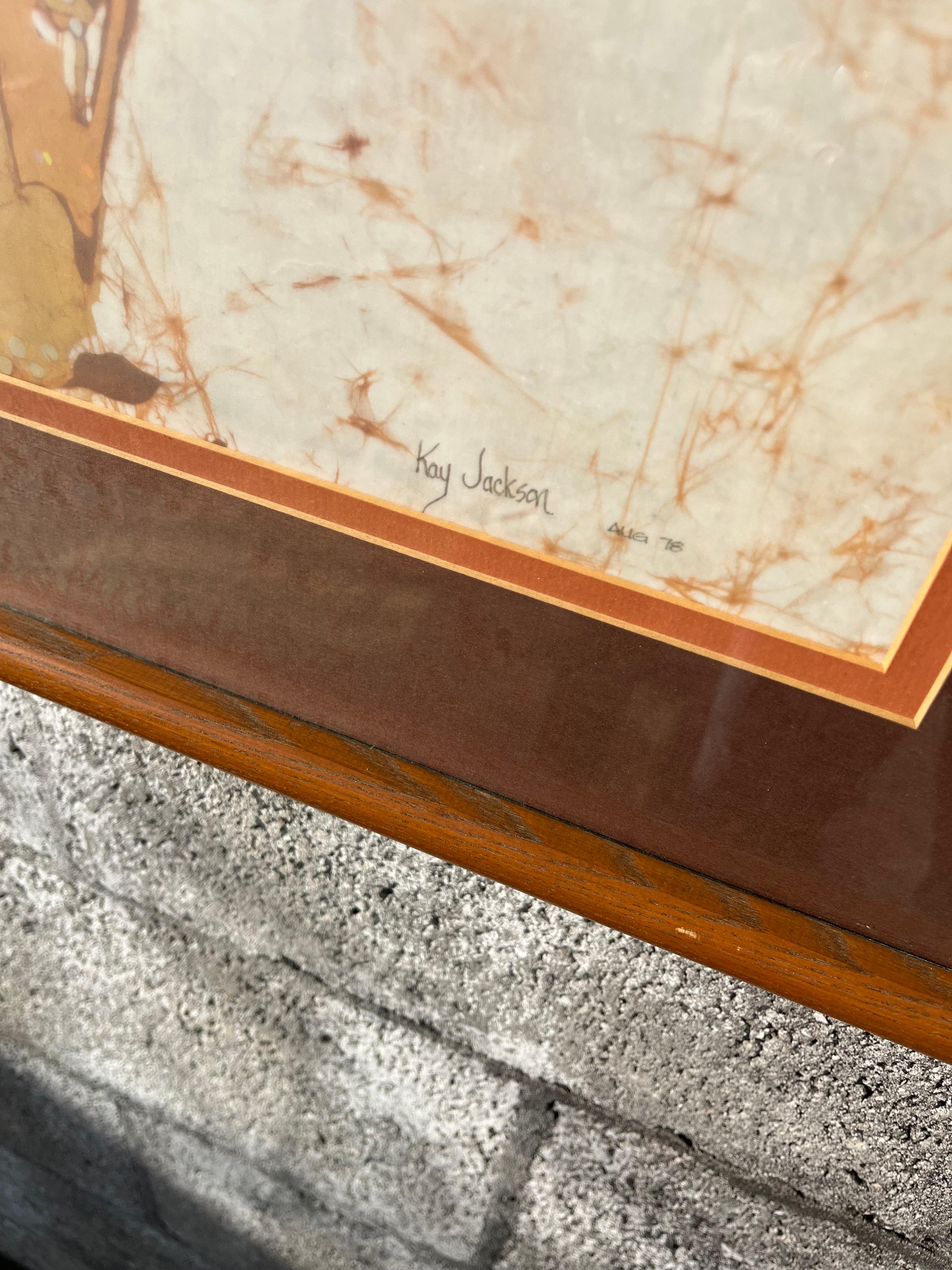 Fin du 20e siècle Lithographie encadrée des années 1970 de l'artiste américain Kay Jackson. en vente