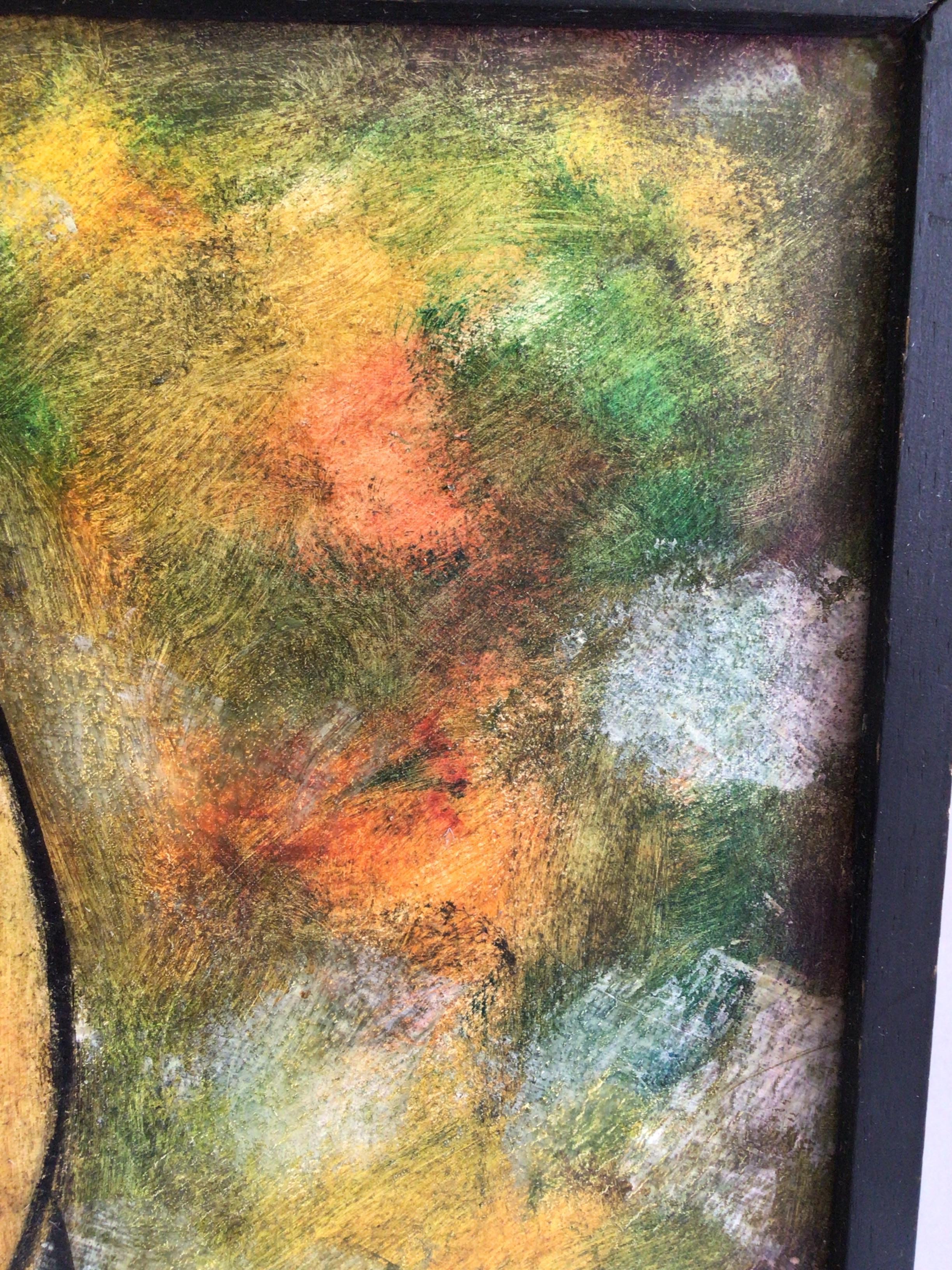 1970s Framed Oil Painting on Canvas of Woman Sitting For Sale 2