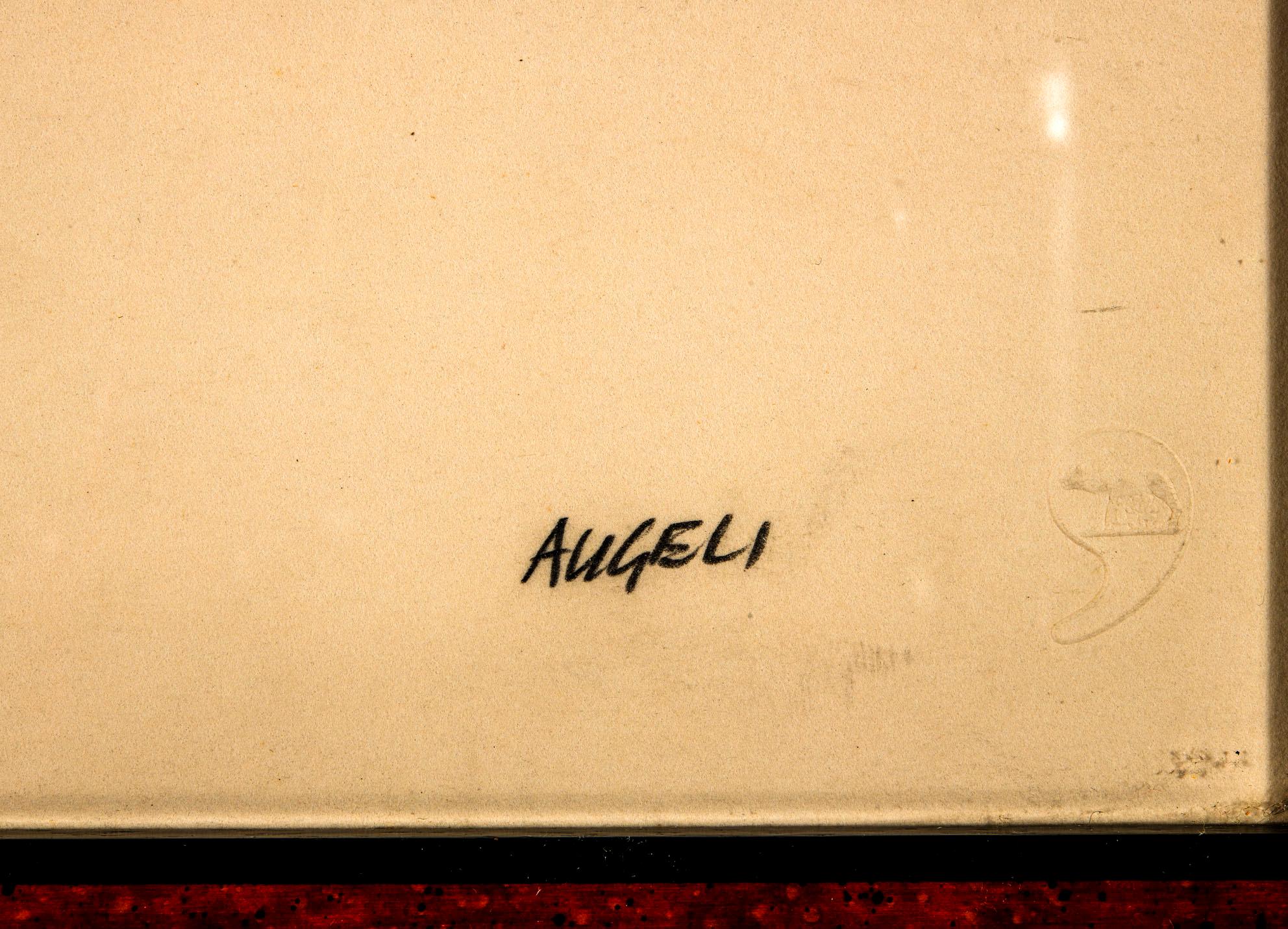 Französisch Angeli, signiertes Werk auf Papier, 1970er Jahre  (Moderne der Mitte des Jahrhunderts) im Angebot