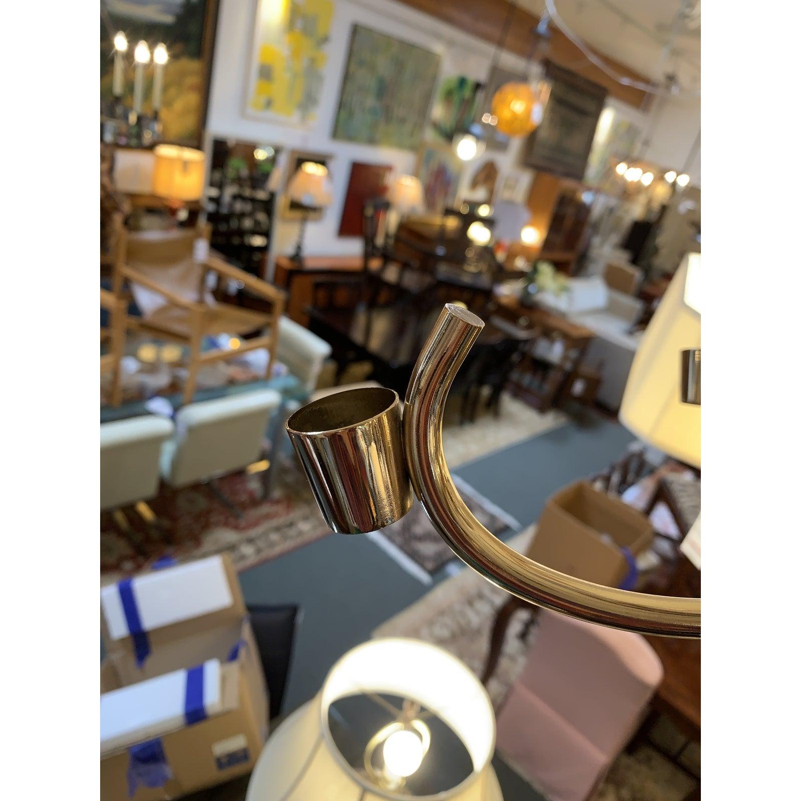 Italian 1970s Franco Luce Murano Glass Cala 5-Lily Chandelier For Sale