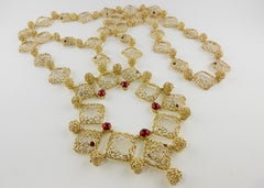 1970s  Frascarolo Yellow Gold and Enamel long ajouré Sautoir