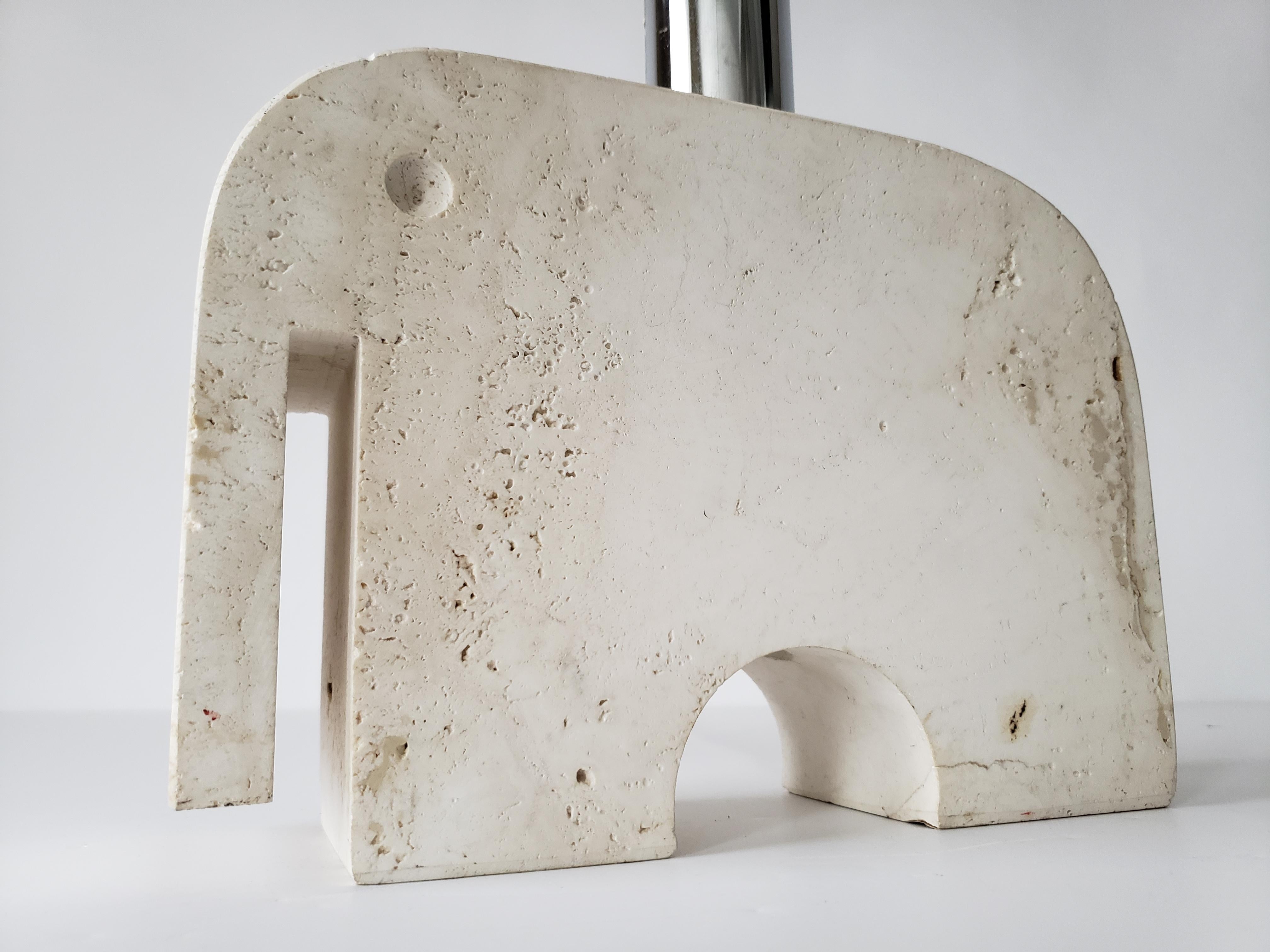 1970s Fratelli Manelli Travertine Elephant Table Lamp, Italy 8