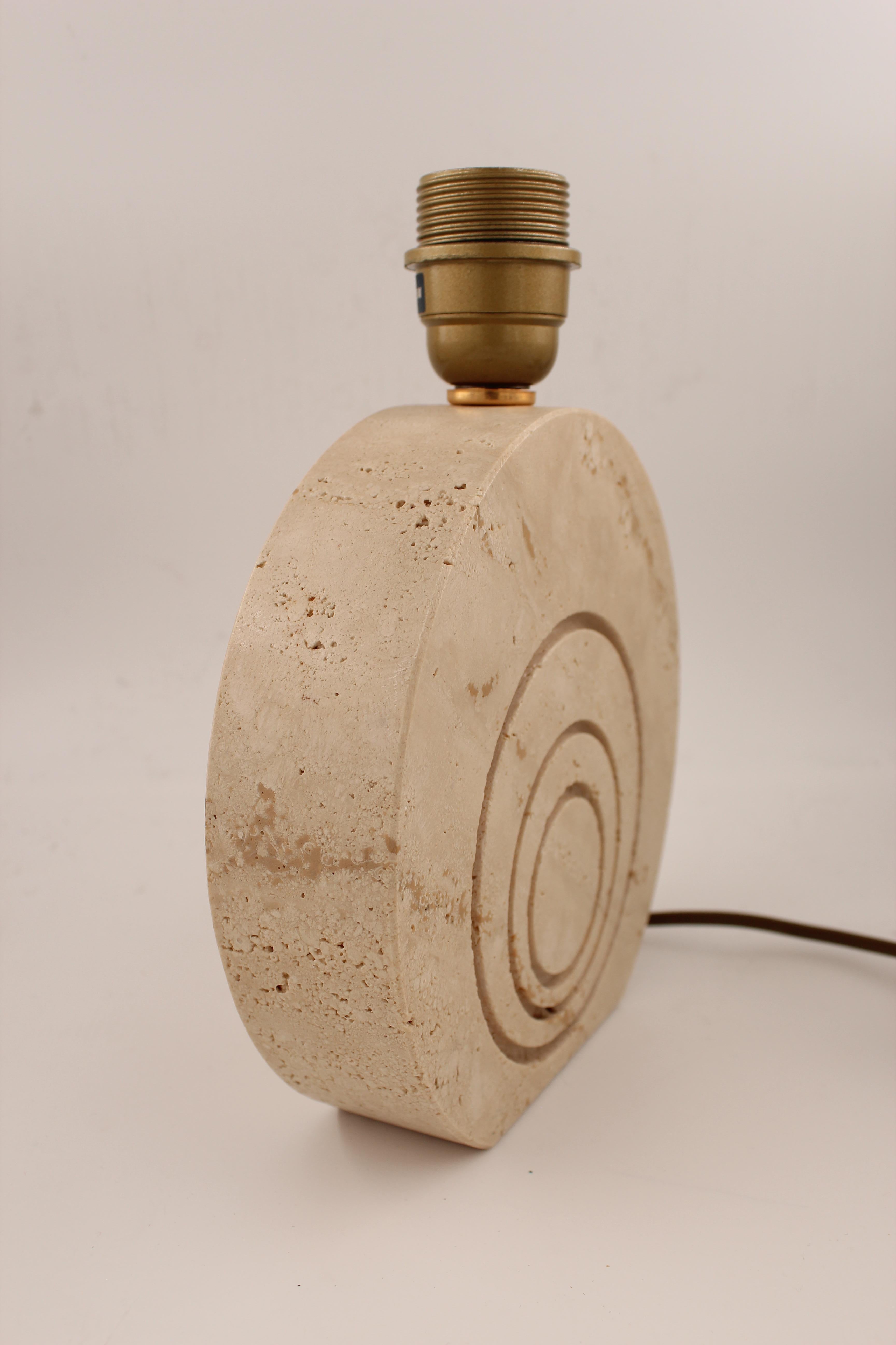 Mid-Century Modern 1970s Fratelli Manelli Travertine Table Lamp, Italy, 1970