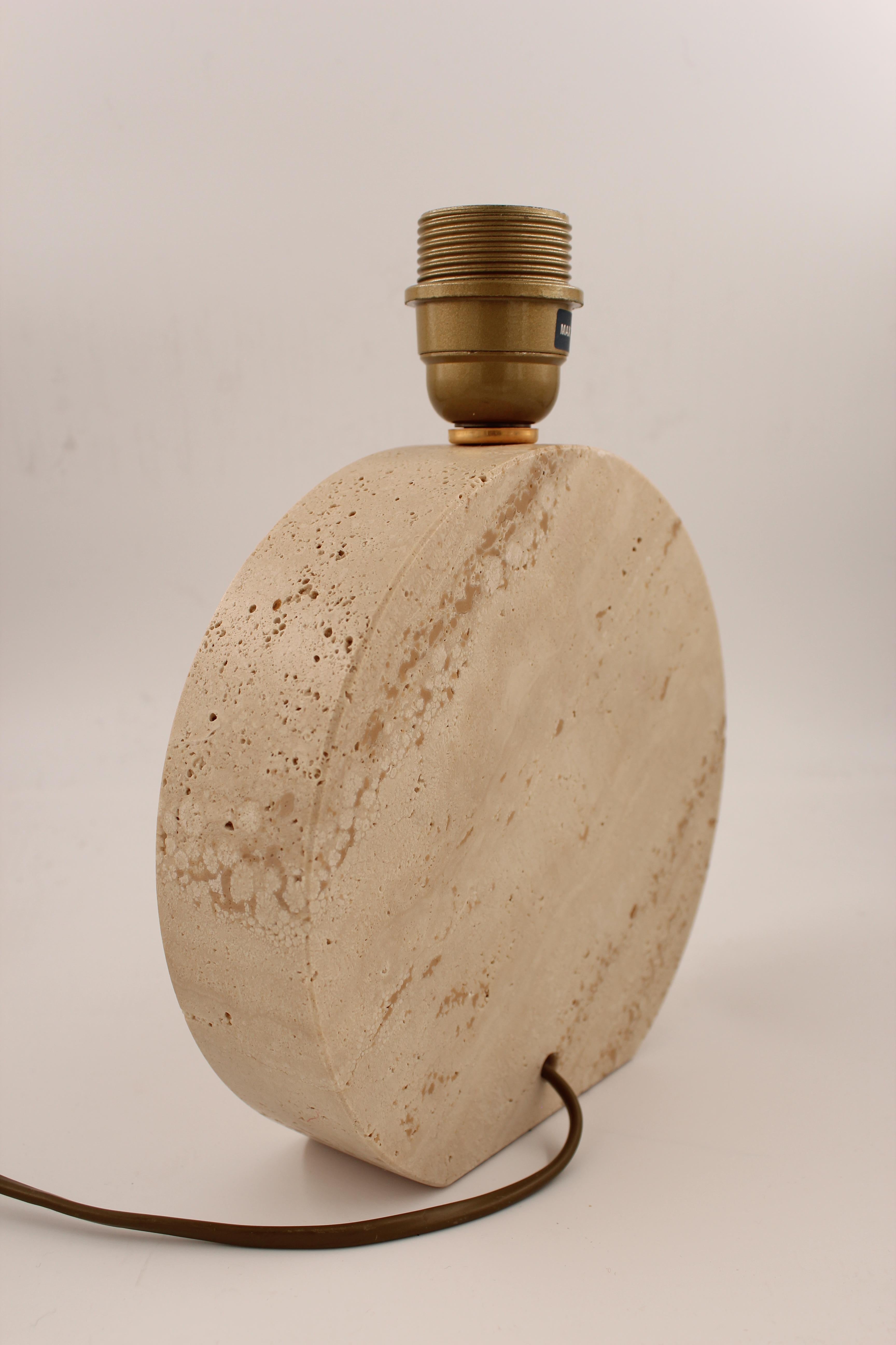 1970s Fratelli Manelli Travertine Table Lamp, Italy, 1970 In Good Condition In Santa Gertrudis, Baleares