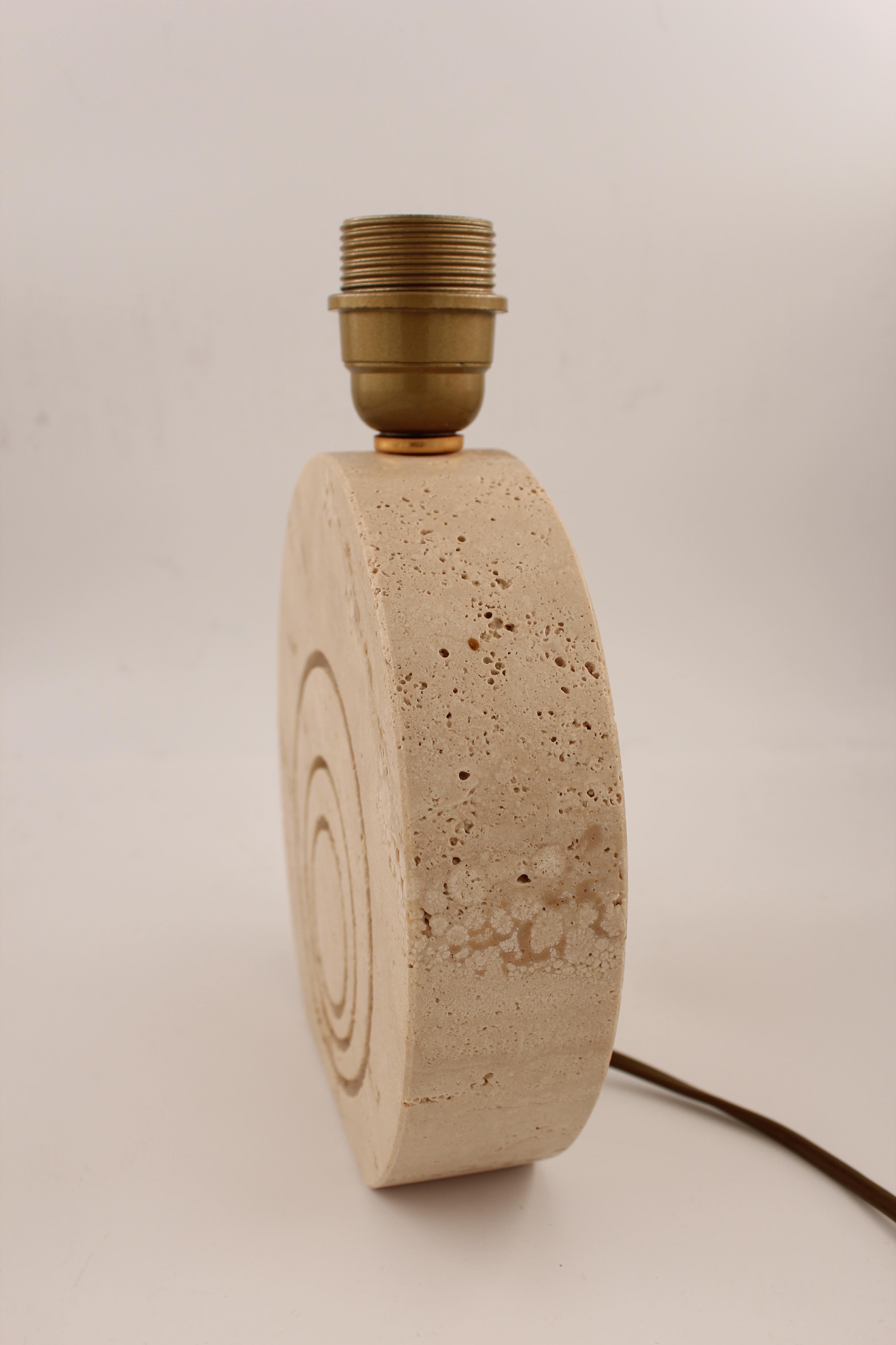 Late 20th Century 1970s Fratelli Manelli Travertine Table Lamp, Italy, 1970