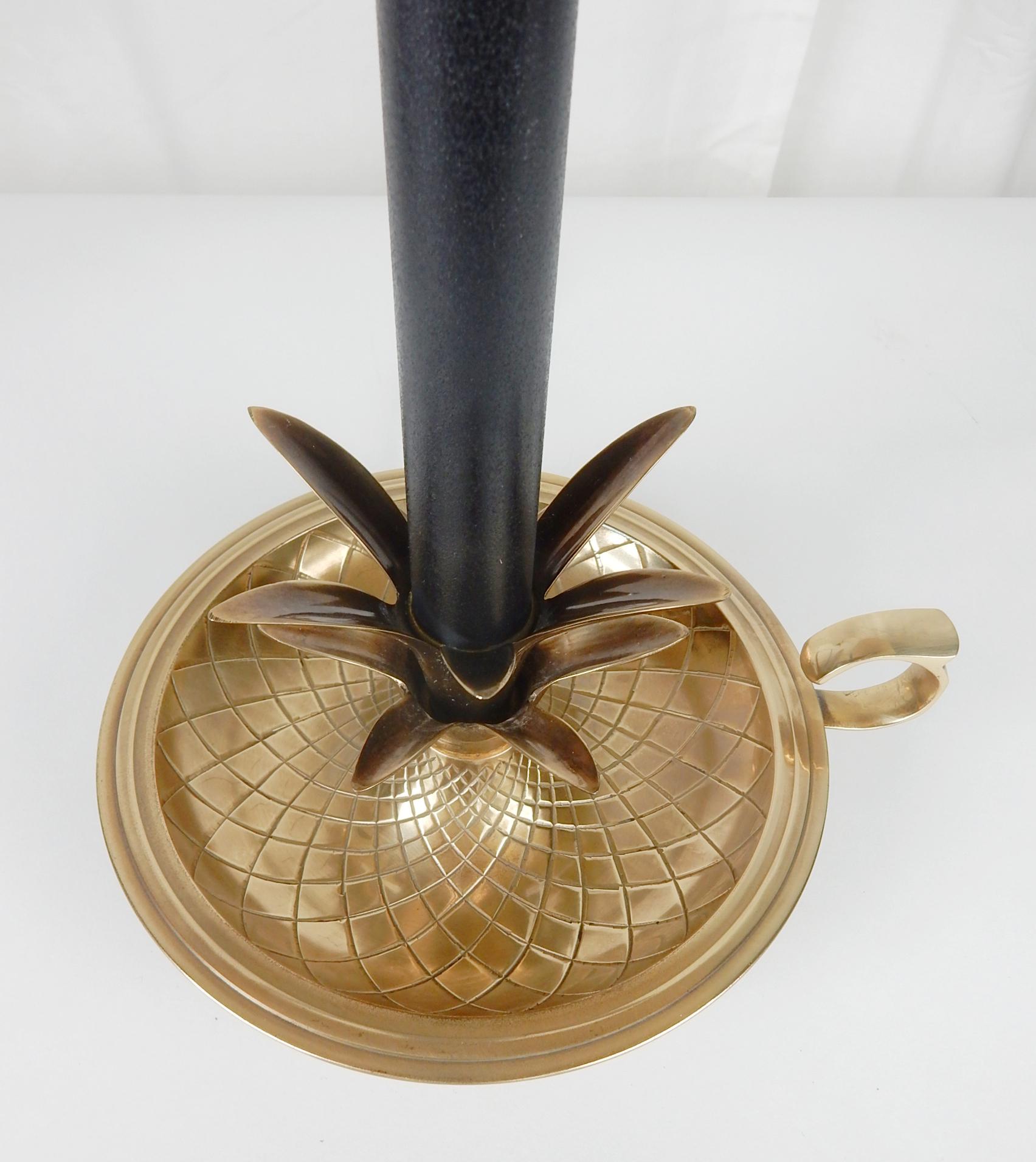 1970s Frederick Cooper Brass Pineapple Table Lamps 2