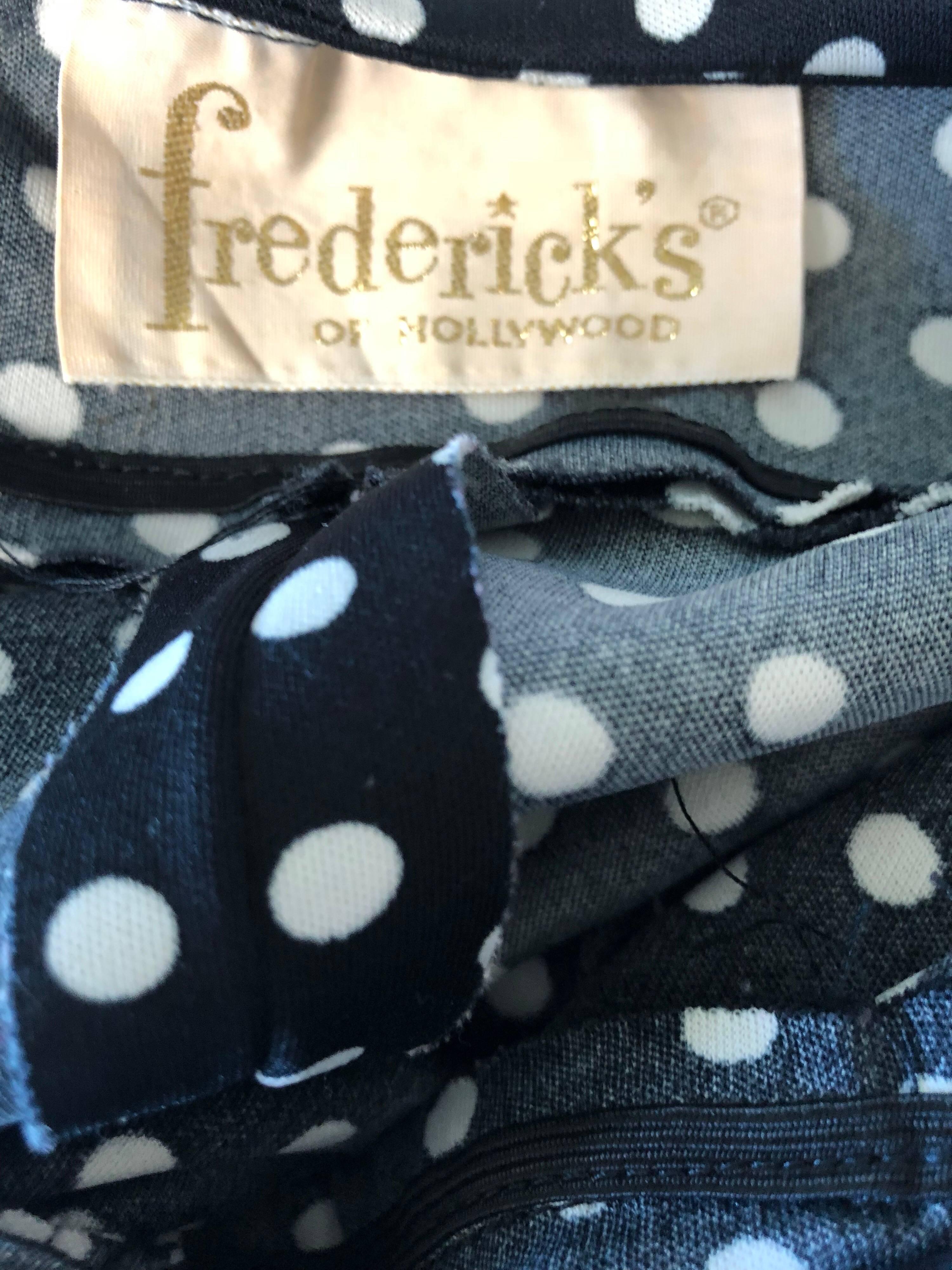 1970s Frederick's of Hollywood Black and White Polka Dot Vintage Halter Dress 4
