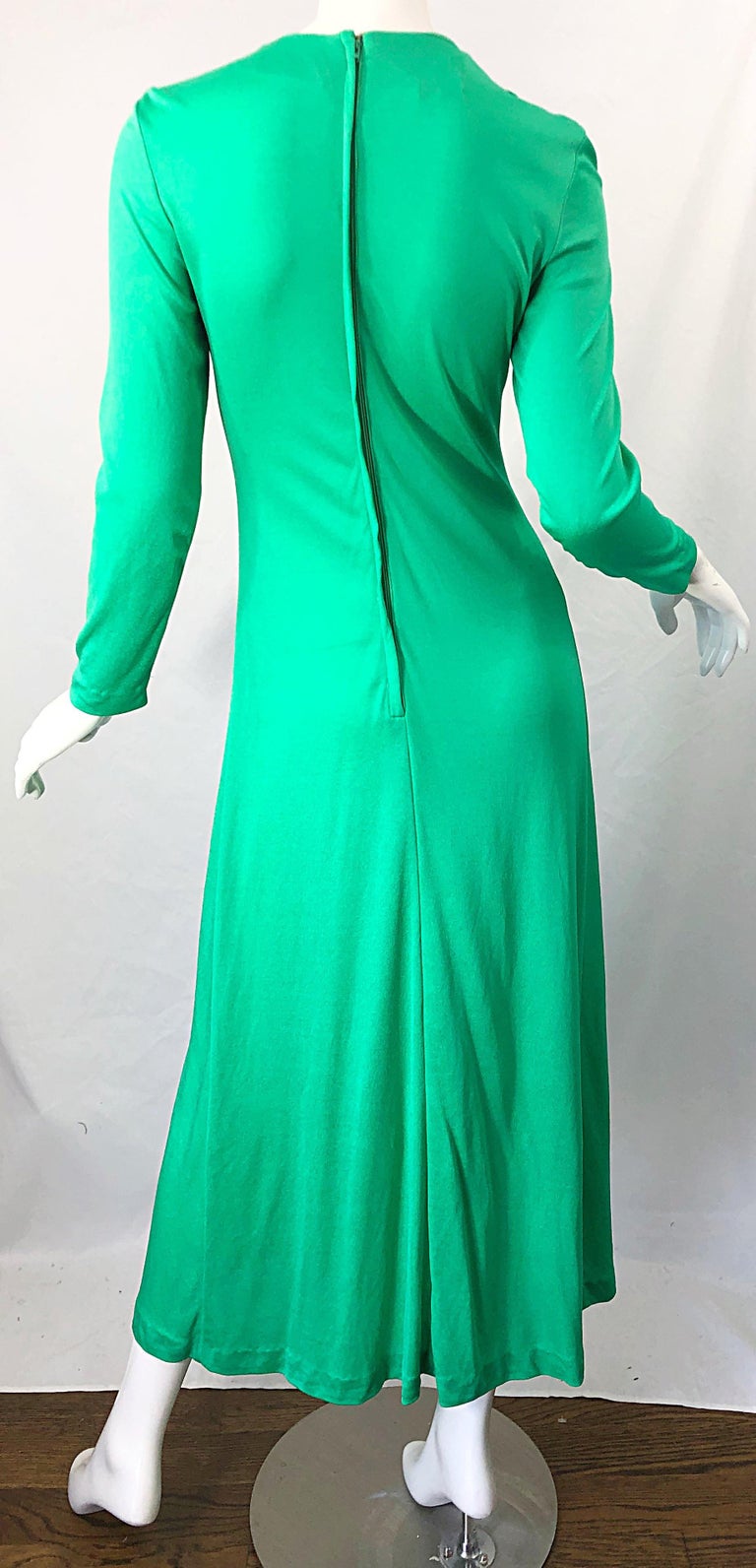 green emerald velvet dress Kelly Green Halter Maxi Dress main image 0