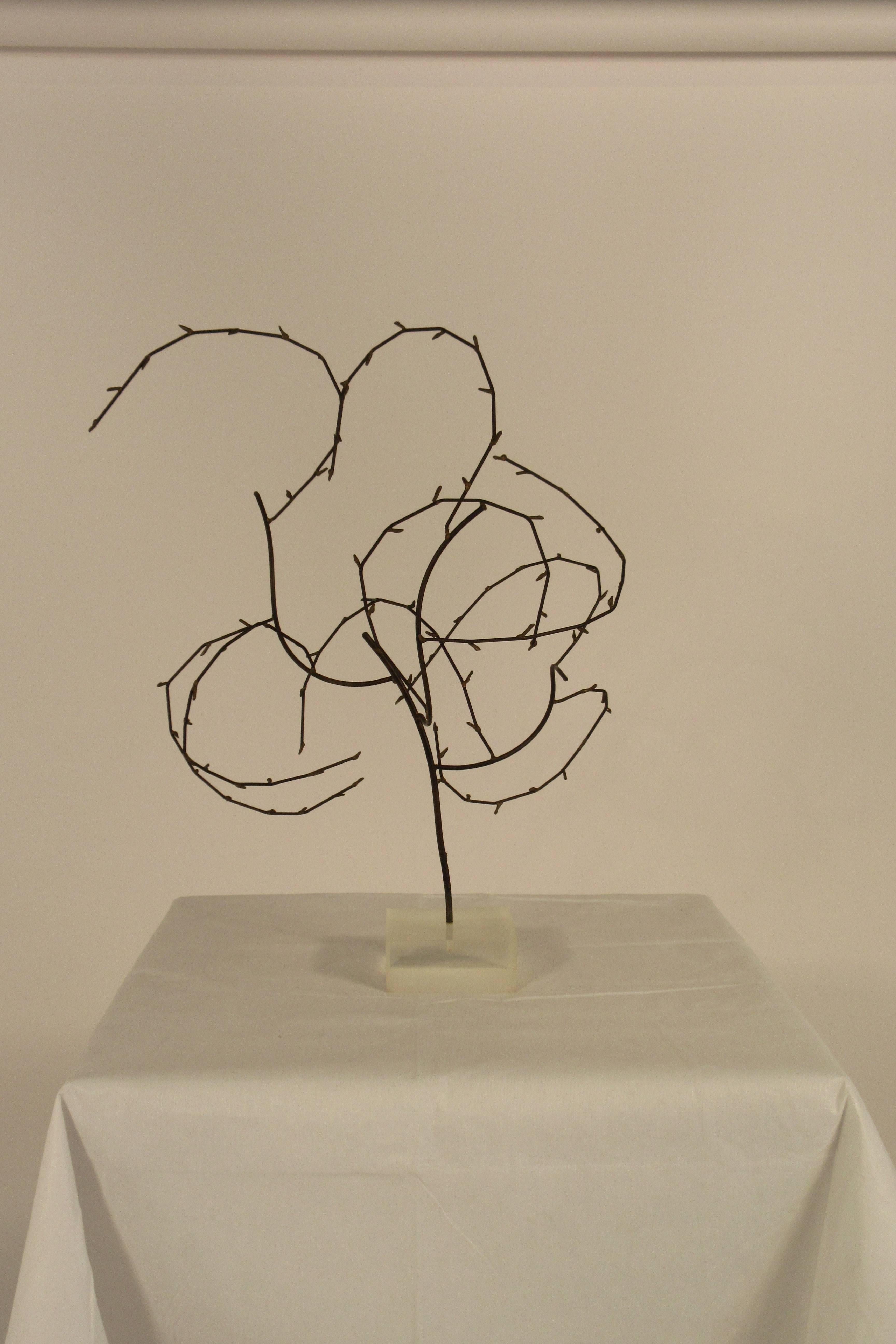1970s free-form abstract sculpture on Lucite base.