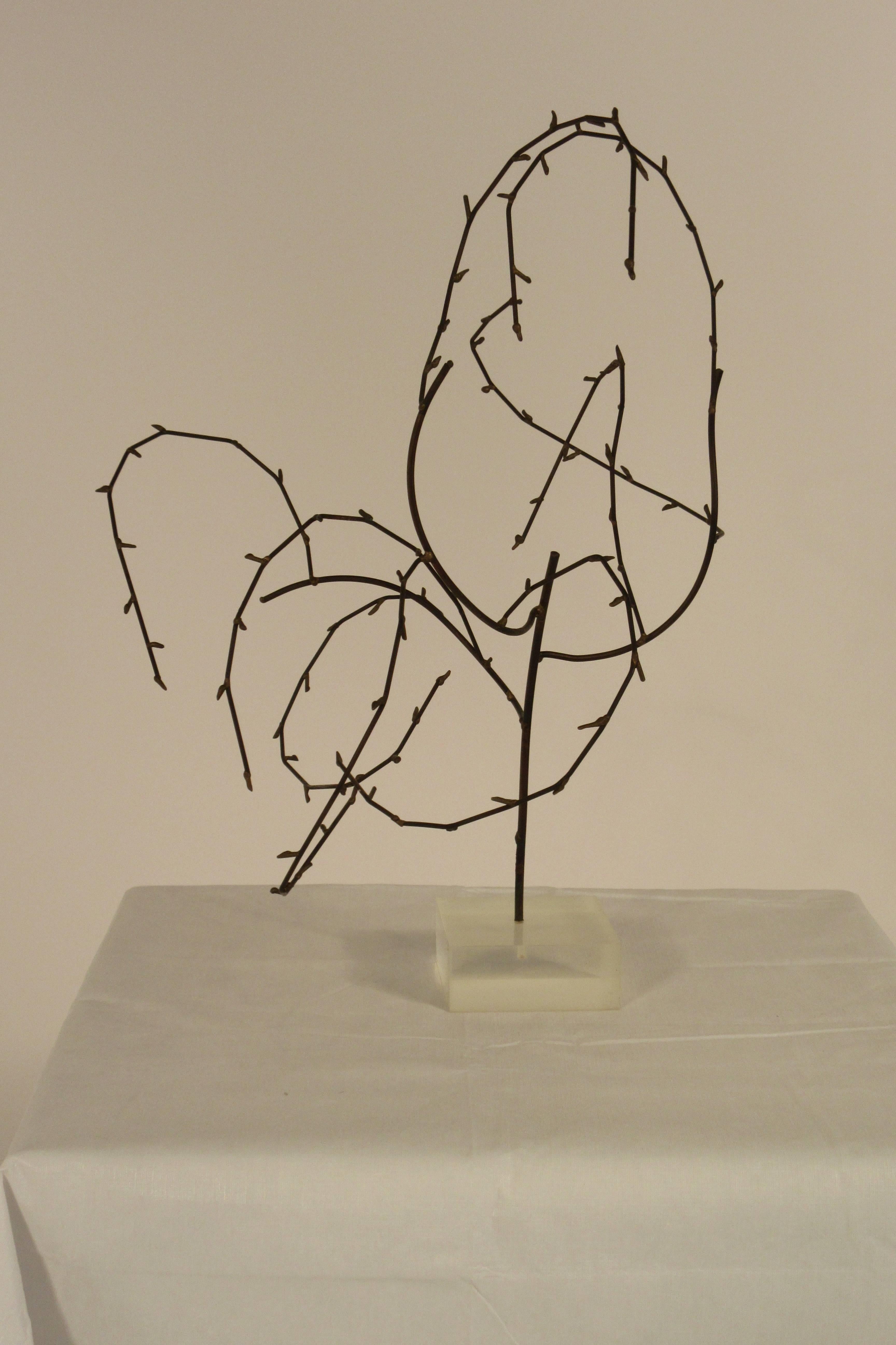 1970s Free-Form Abstract Sculpture on Lucite Base In Good Condition For Sale In Tarrytown, NY