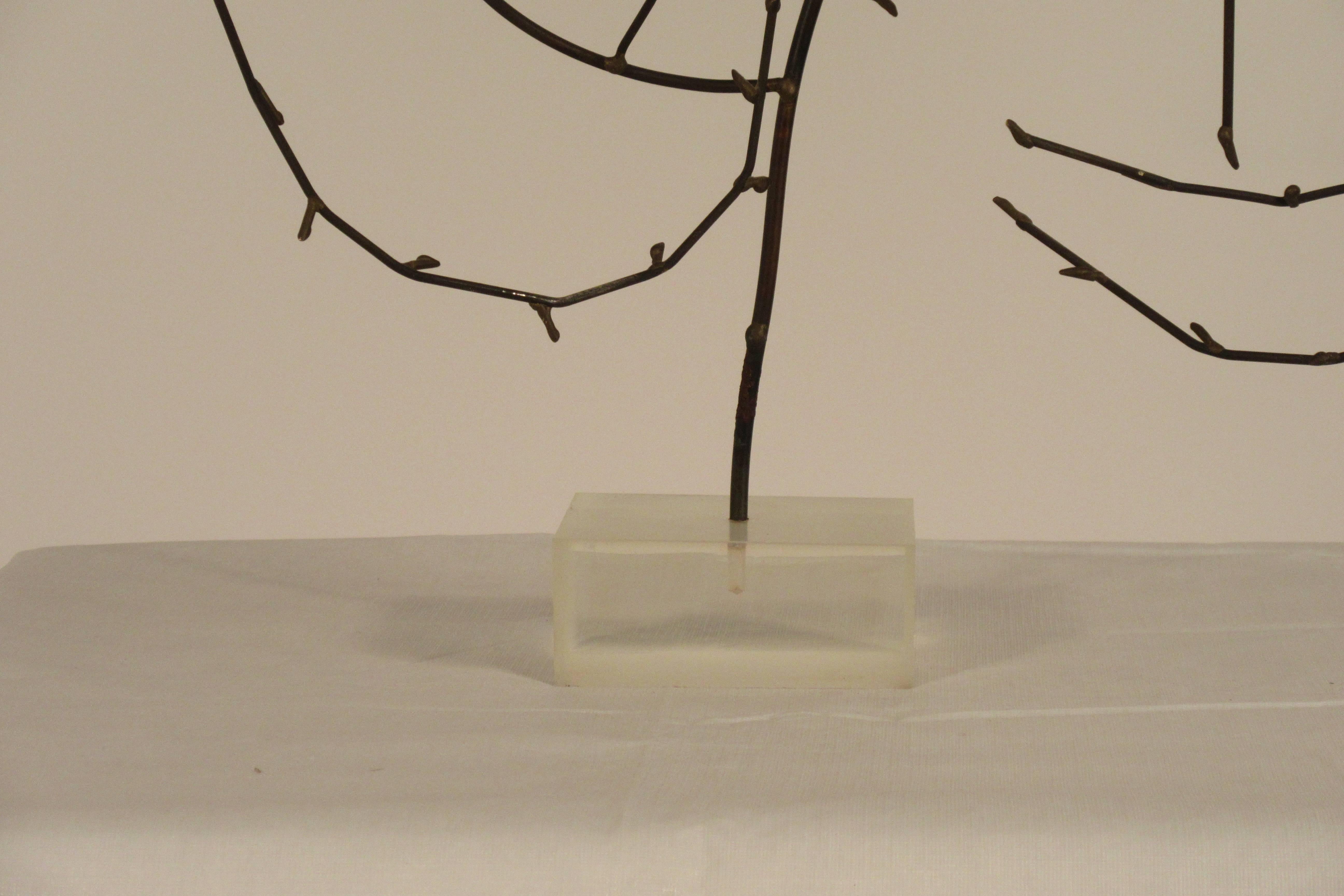 1970s Free-Form Abstract Sculpture on Lucite Base For Sale 3